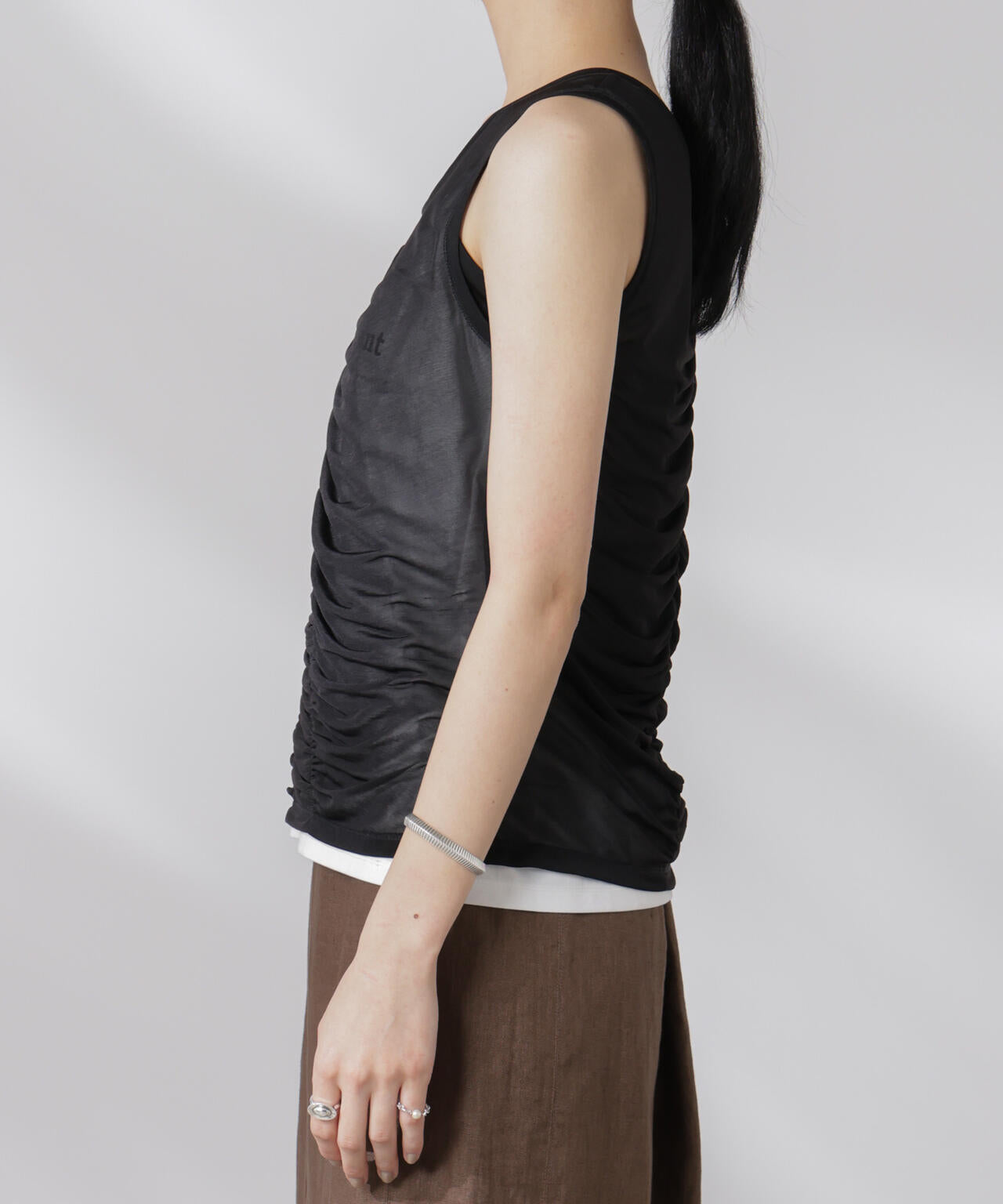極美品✨ トーガ　22AW フロントスリット リブニット トップス　38　異素材 フロントオープンリブニット トップス リブニット[品番