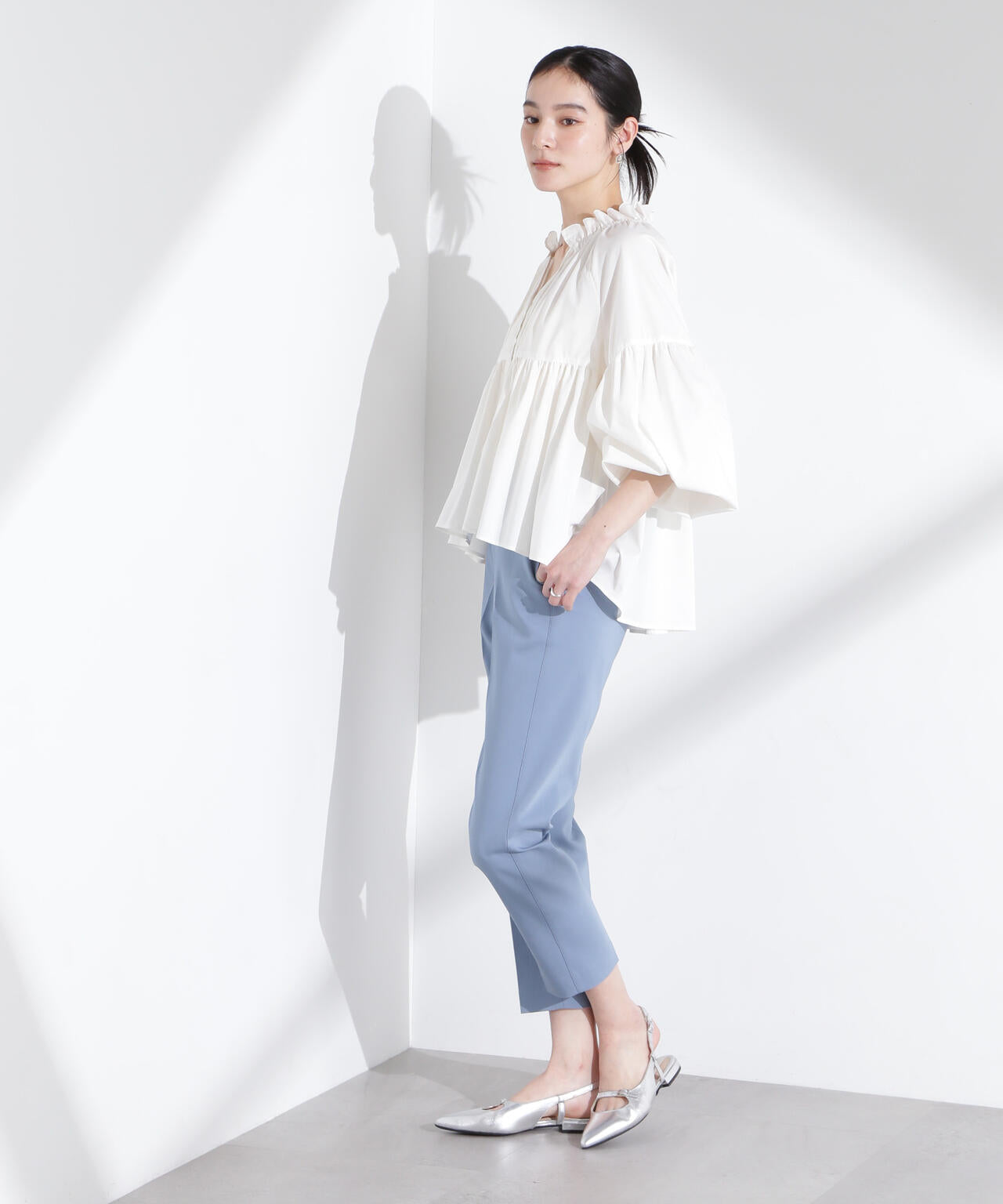 センタープレススリムパンツ 6695127315