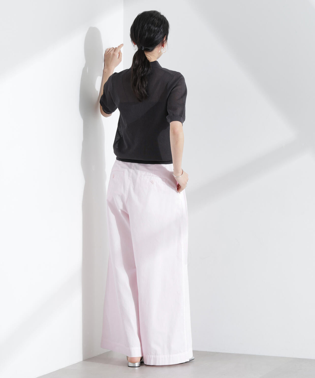 コットンタックワイドパンツ 6695127319