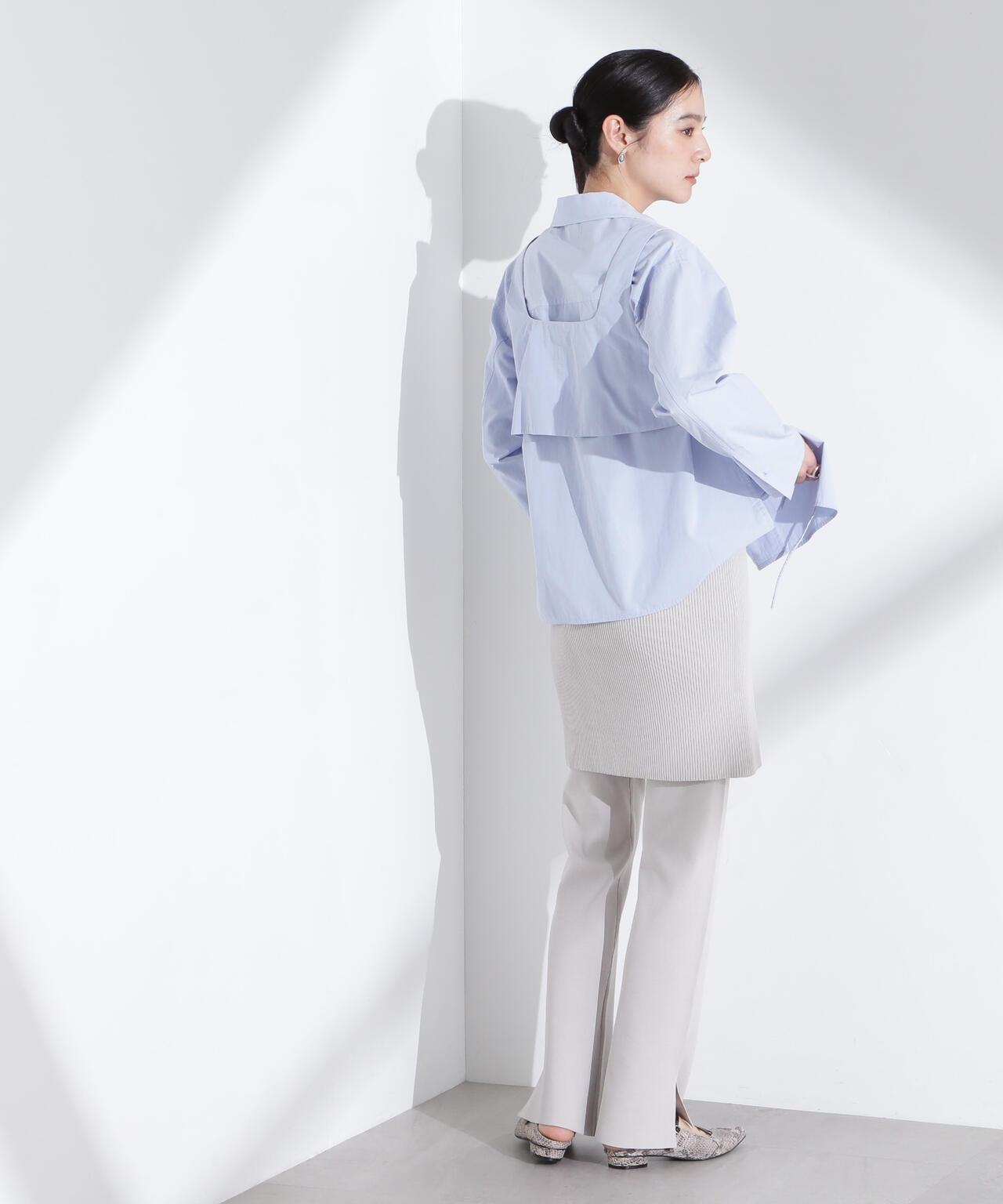 レイヤードニットパンツ 6695127322