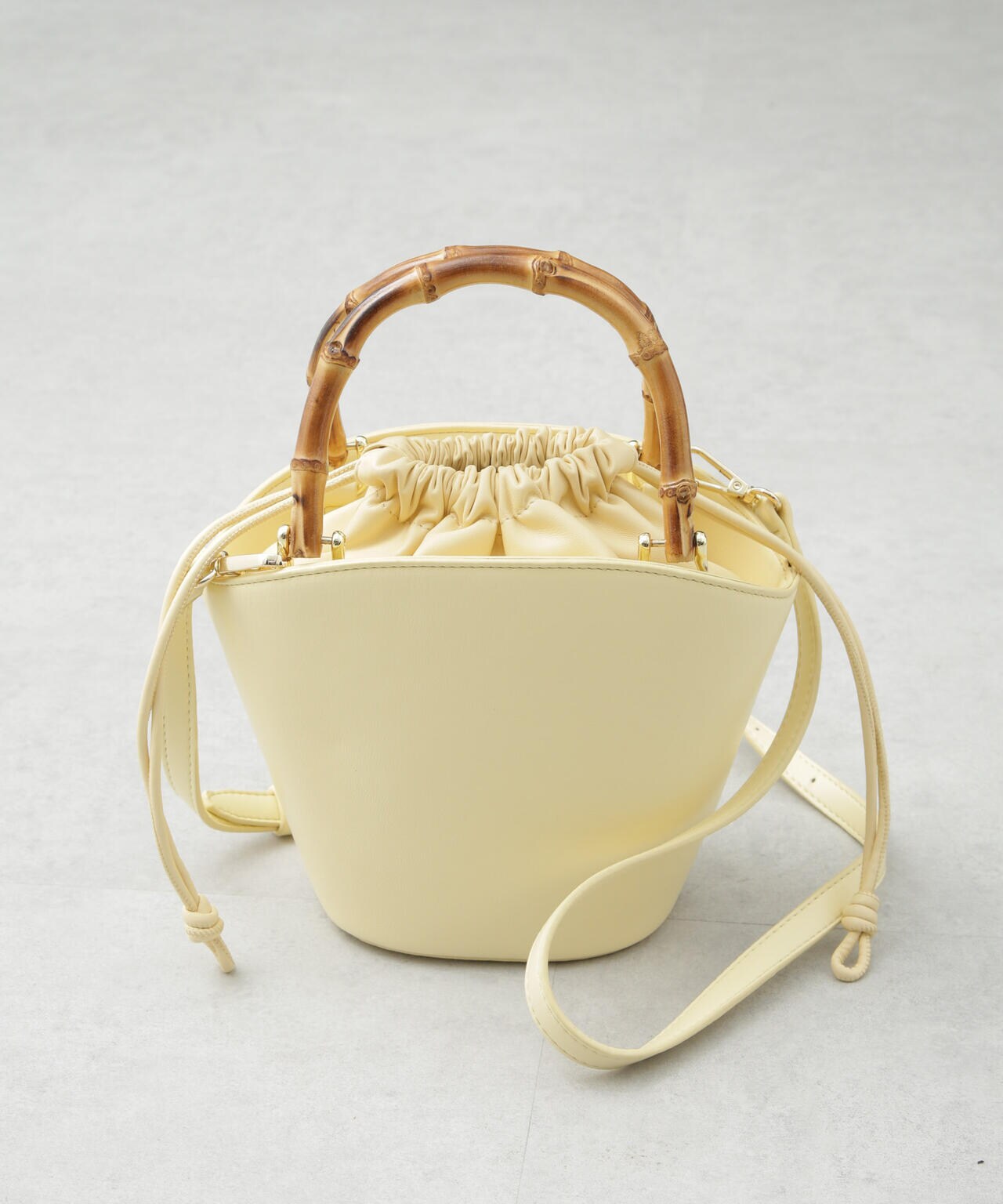 バンブー ハンドル ミニバケツ バッグ