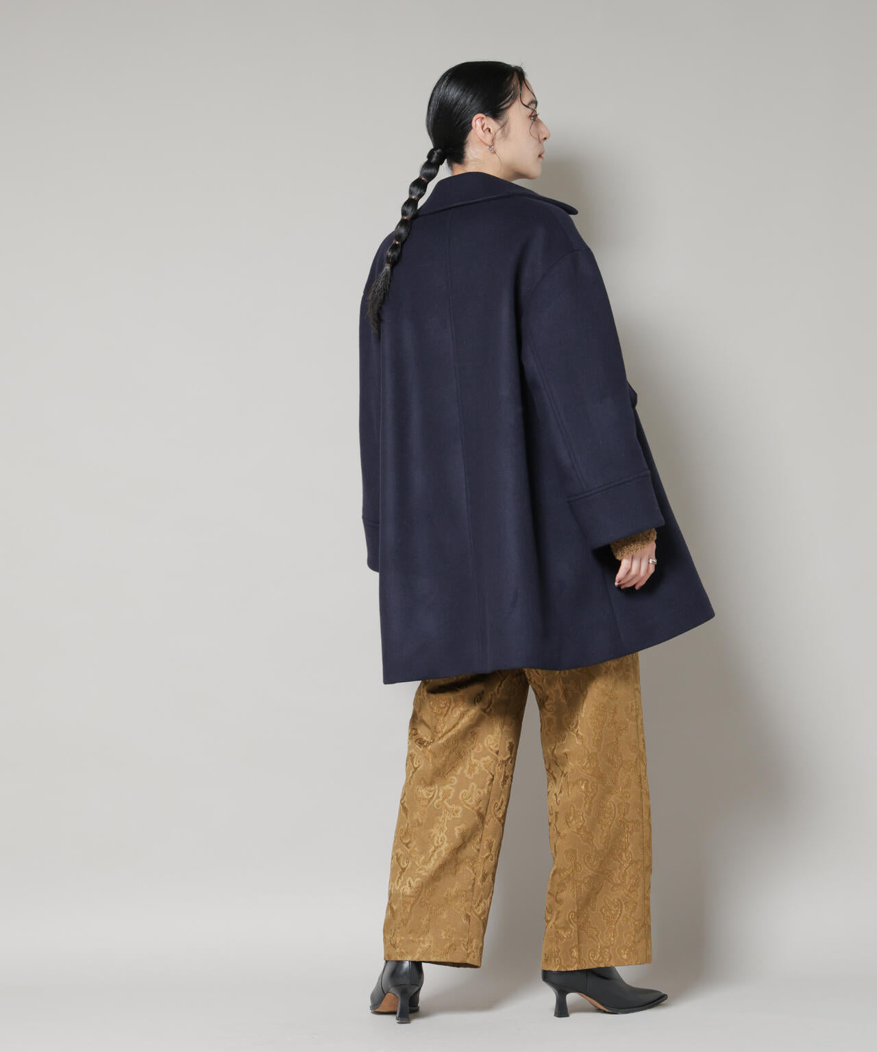 WooLoop Aライン ステンカラー ミドルコート