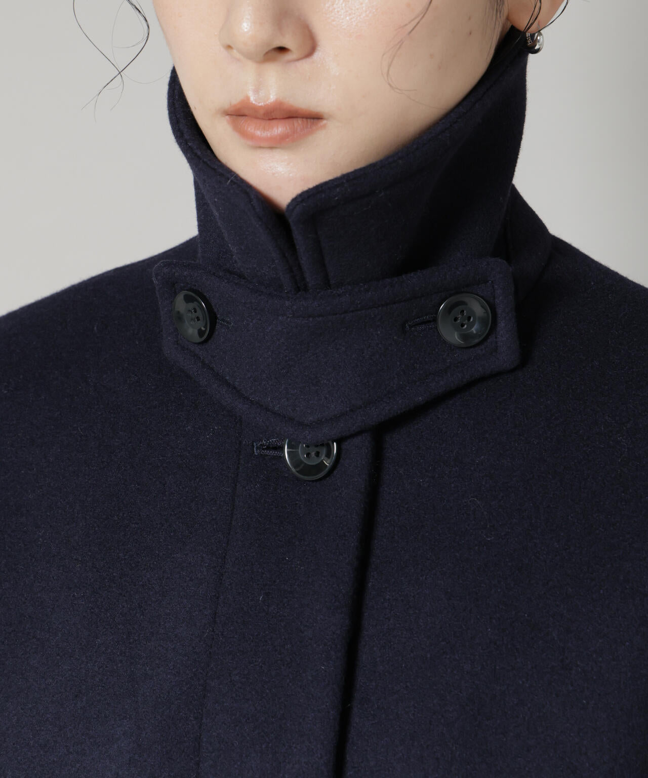 WooLoop Aラインステンカラーミドルコート 6695211300