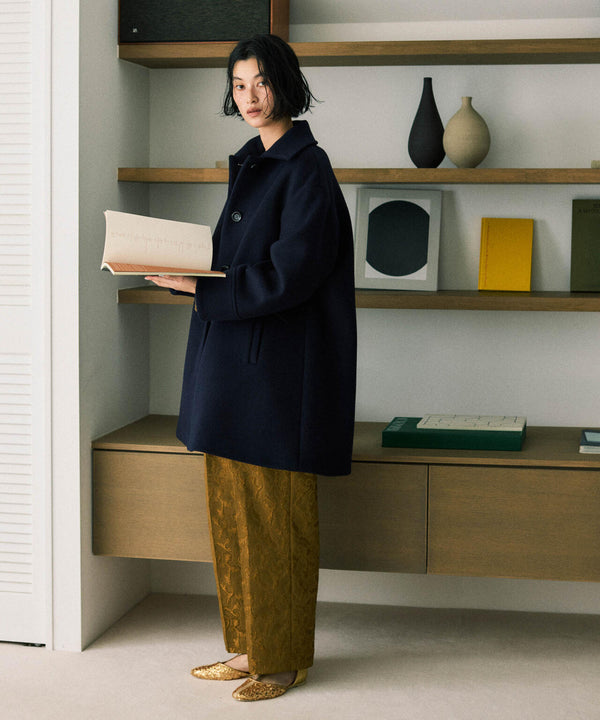 WooLoop Aラインステンカラーミドルコート