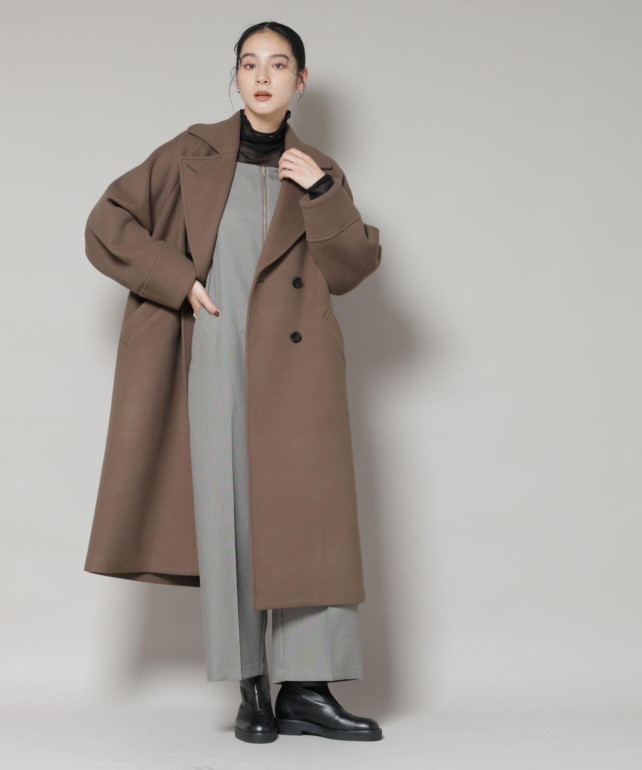 WooLoop コクーンダブルコート 6695211301