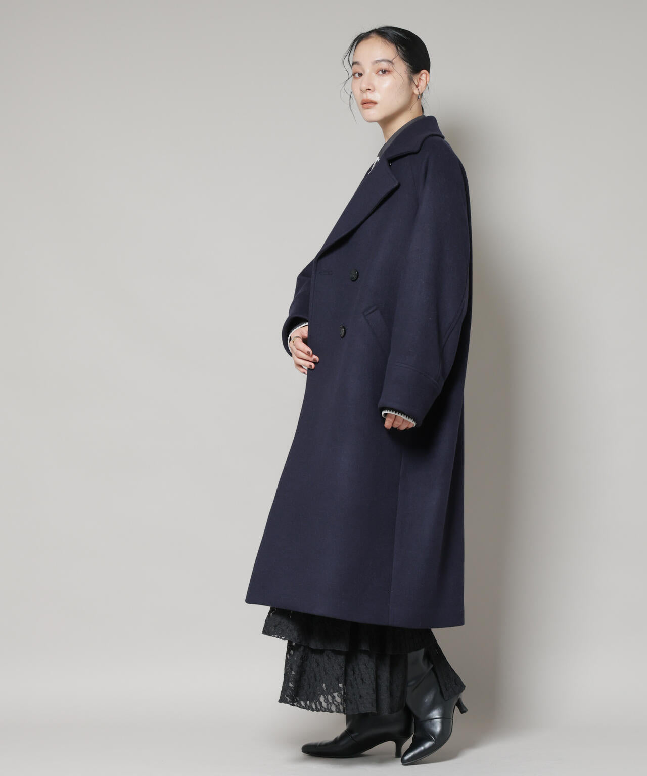 WooLoop コクーンダブルコート 6695211301