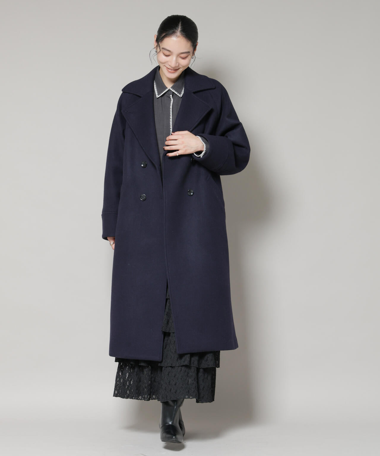 WooLoop コクーンダブルコート 6695211301