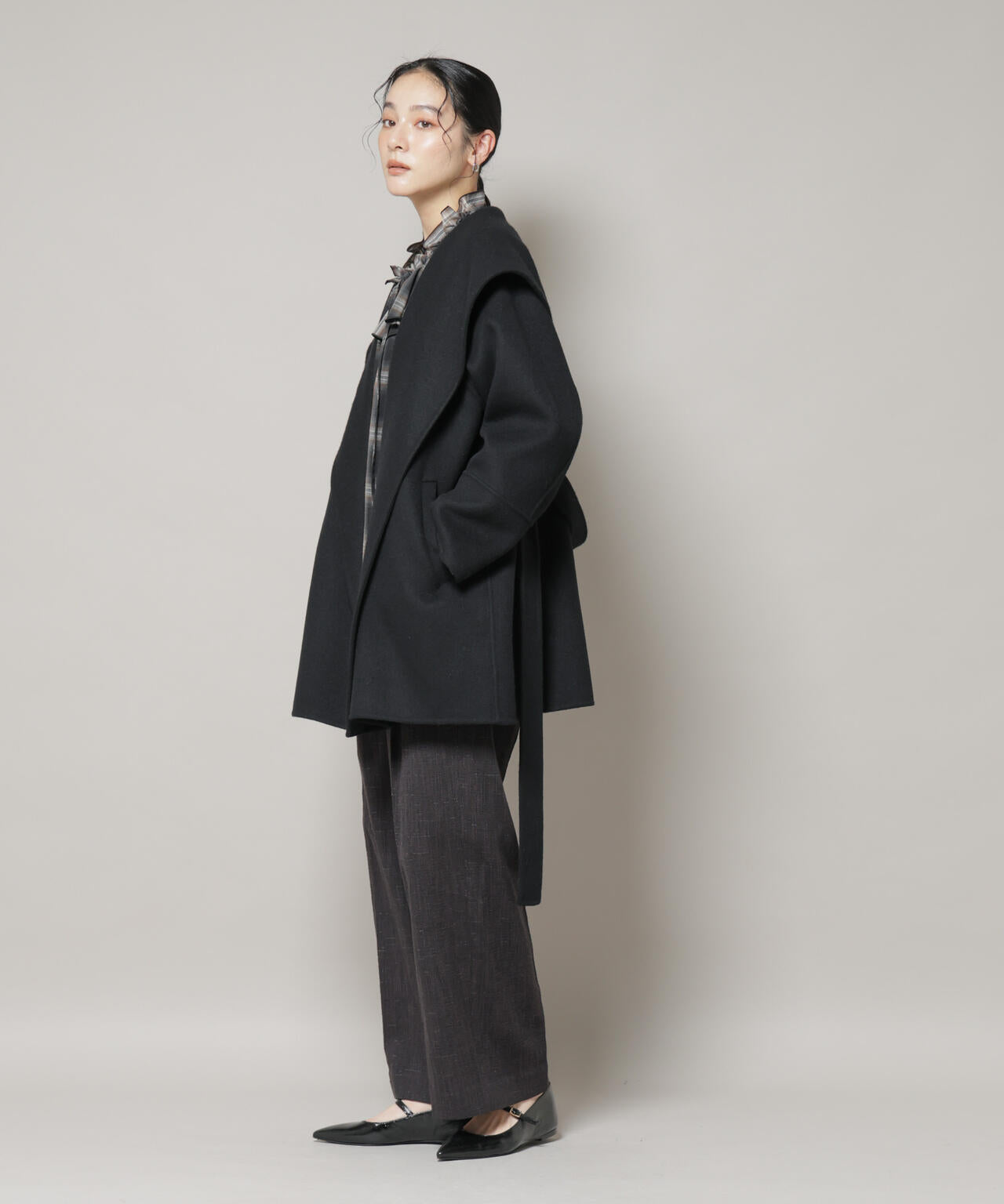 SUPER110blend リバー ショール ミディコート