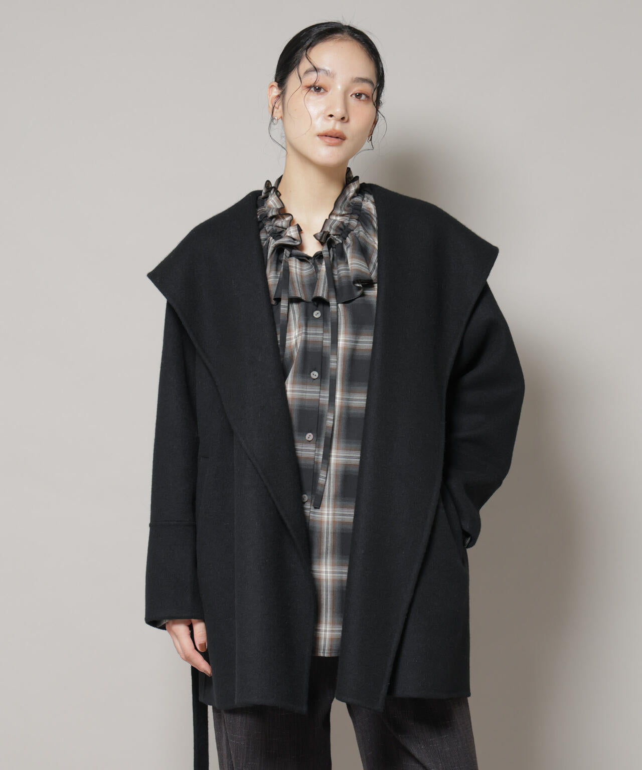 SUPER110blend リバーショールミディコート