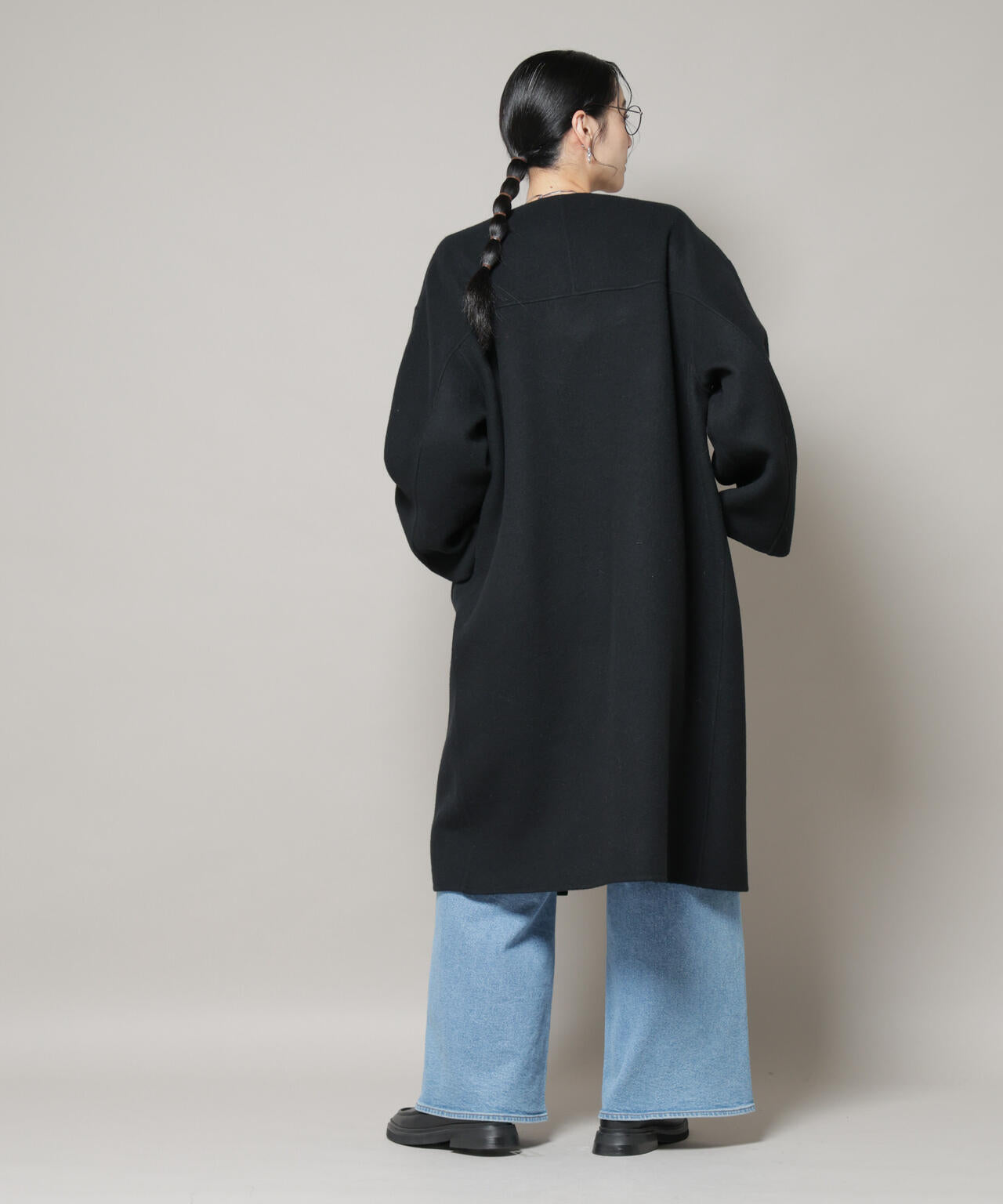 SUPER110blend リバー ノーカラー ロングコート