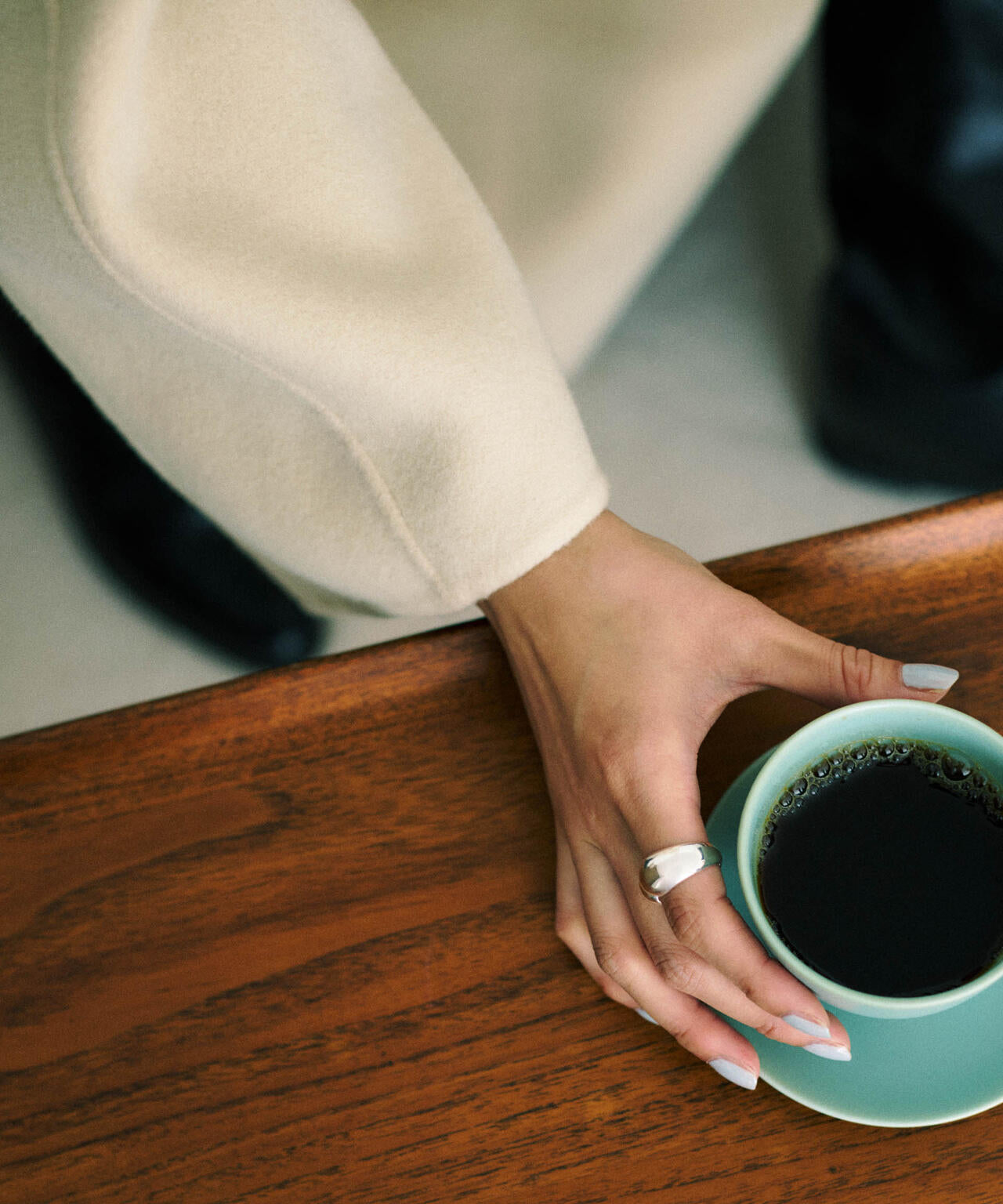 SUPER110blend リバー ノーカラー ロングコート