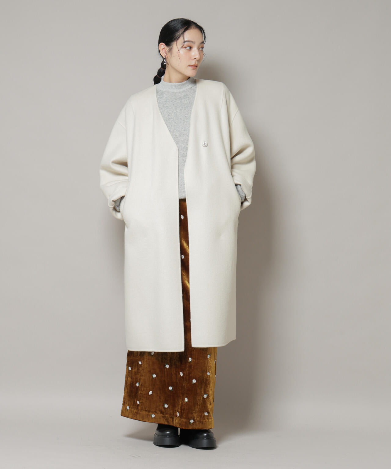 さゆみんさま 極美品✨エンフォルド　近年モデル　ウールリバーノーカラーコート　ダ ENFOLD ウールリバーコート – COLDBECK ONLINE