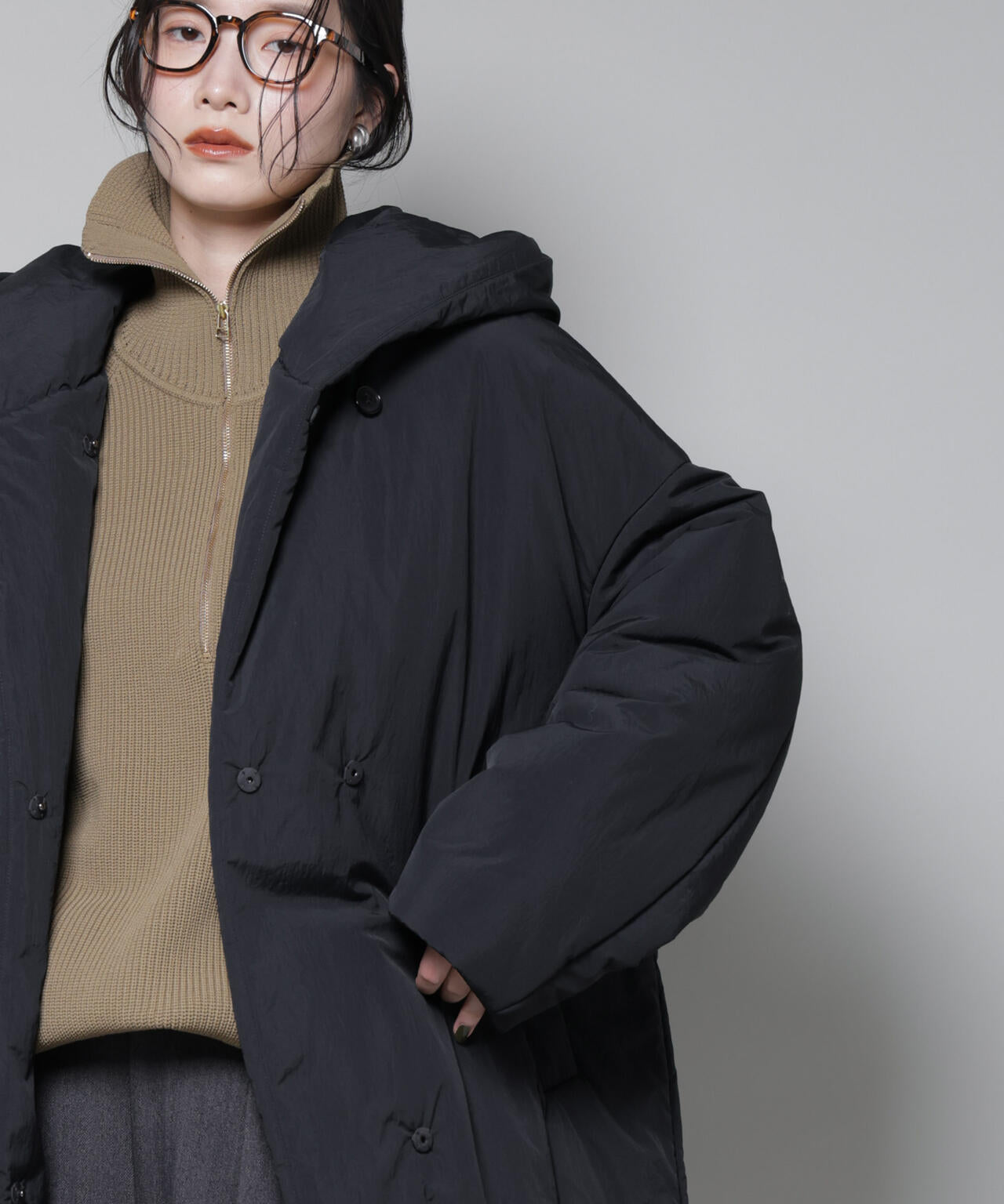 ETHERMALOFT(R)AEROGEL 中綿フードコクーンコート 6695211307