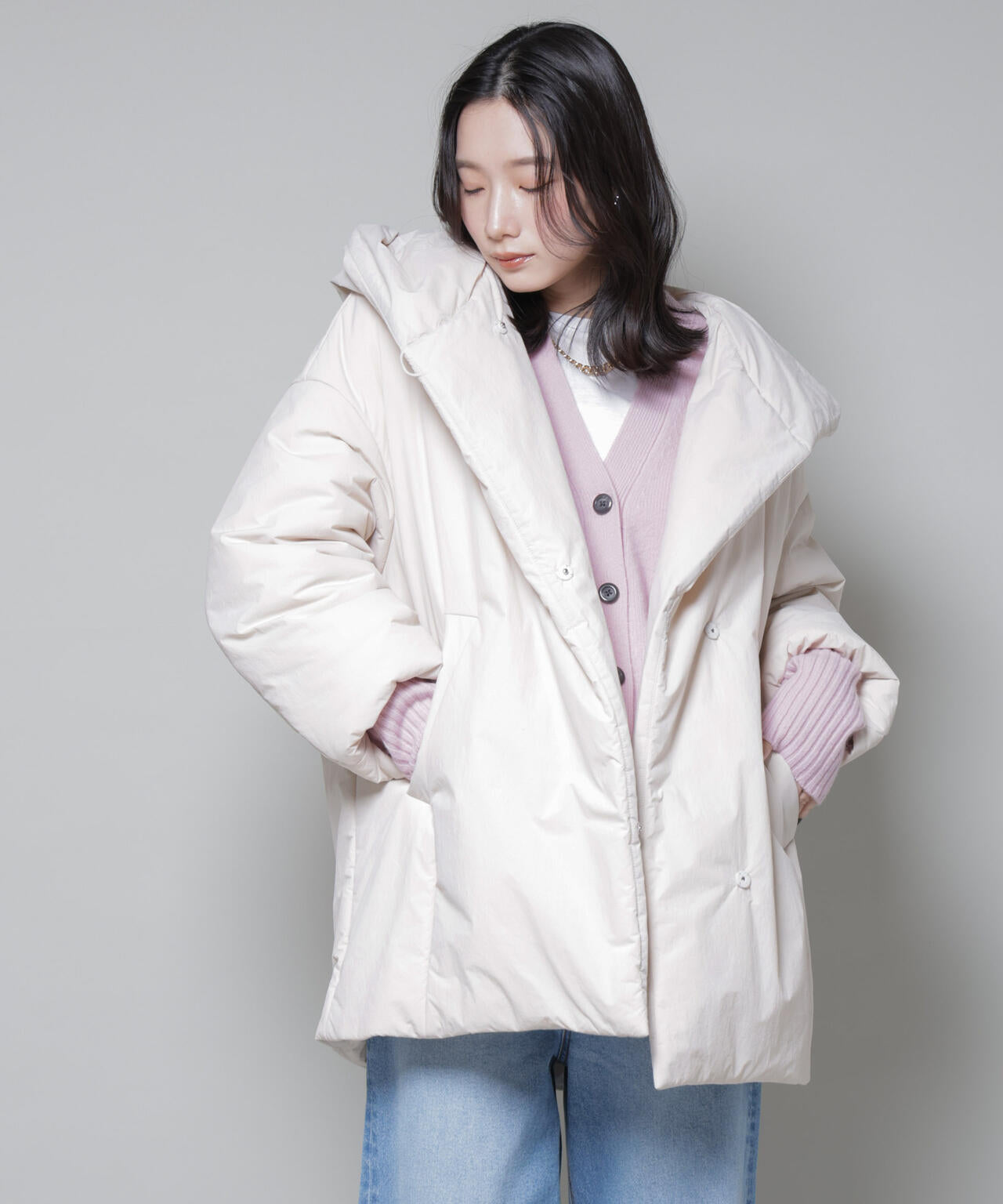 ETHERMALOFT(R)AEROGEL 中綿フードコクーンコート 6695211307