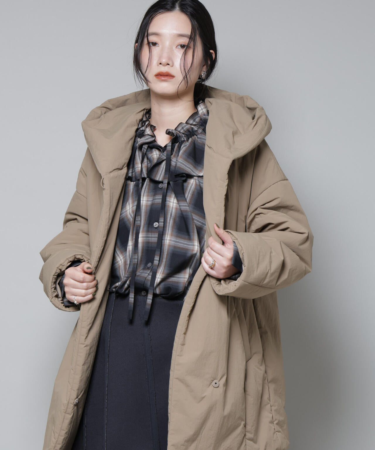 ETHERMALOFT(R)AEROGEL 中綿フードコクーンコート 6695211307