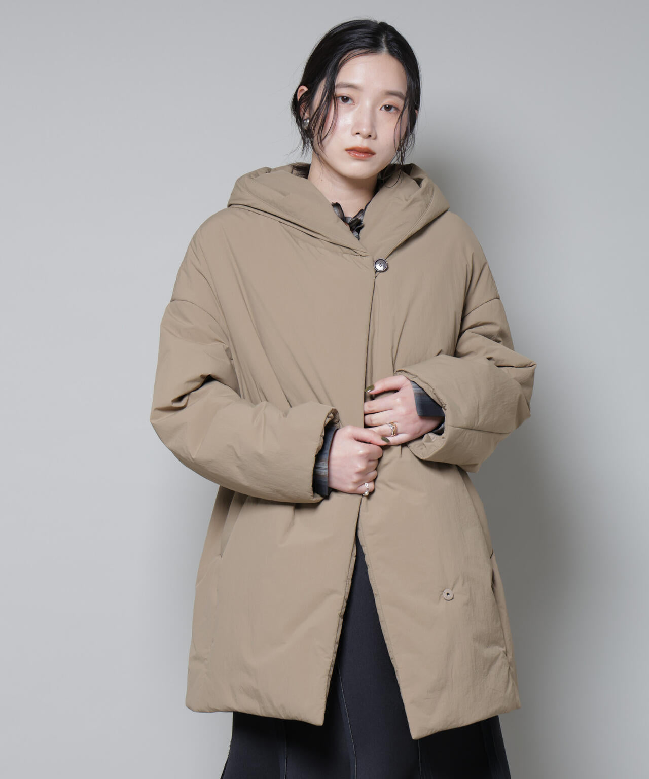 ETHERMALOFT(R)AEROGEL 中綿フードコクーンコート 6695211307