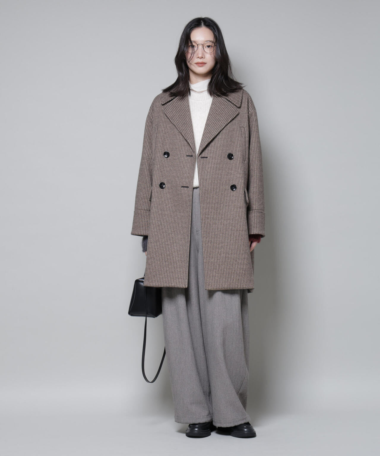 オーバーサイズ ポケット チェックコート