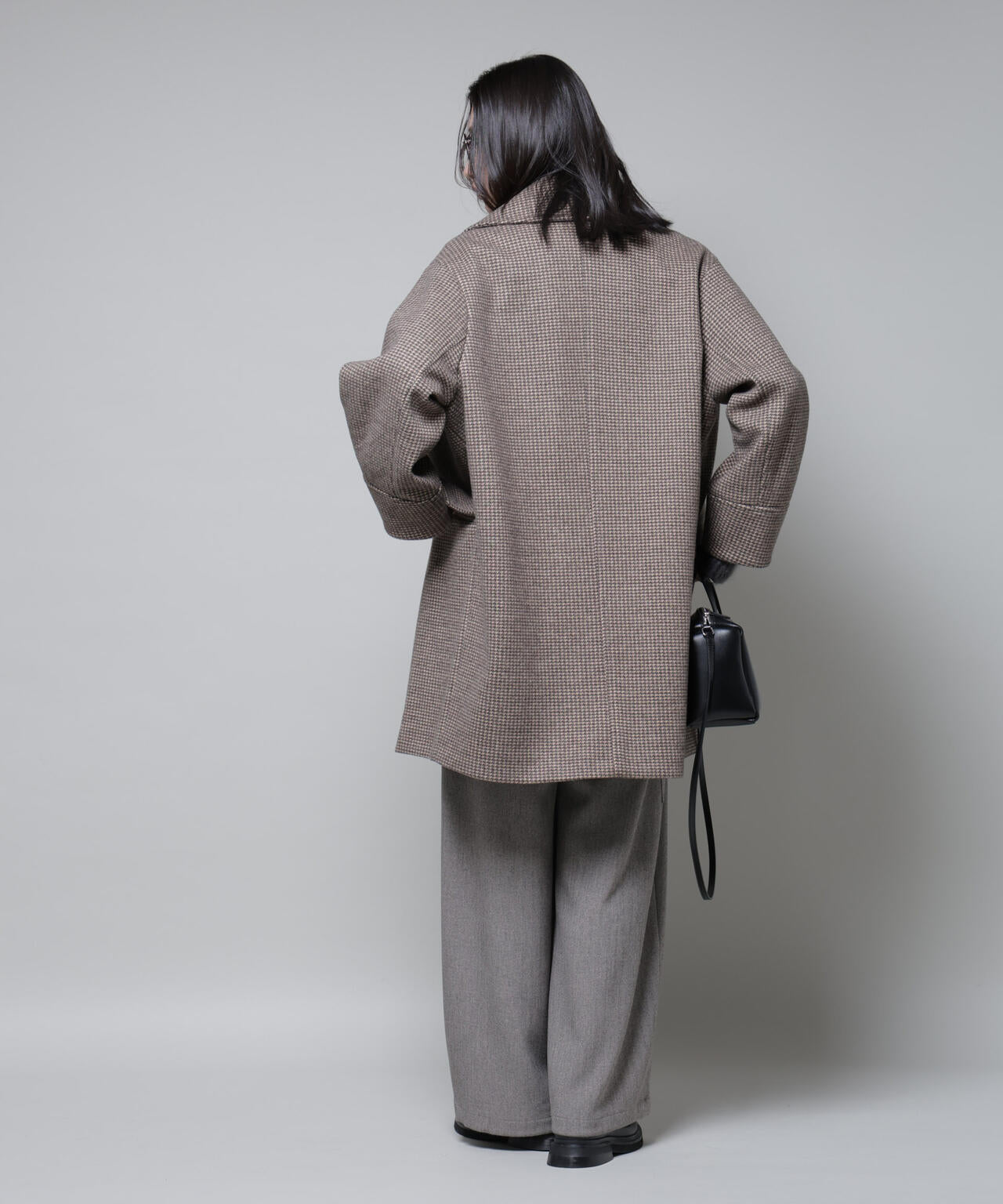 オーバーサイズ ポケット チェックコート