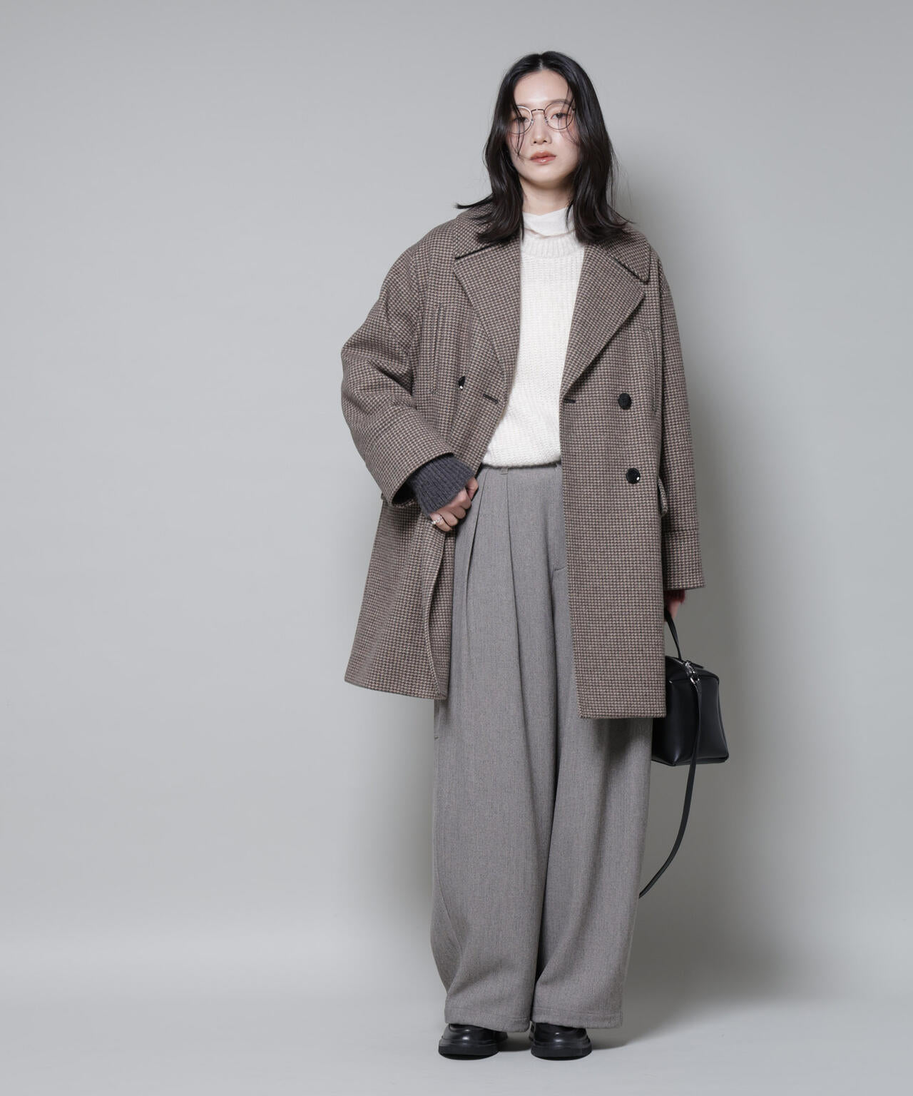 オーバーサイズポケットチェックコート 6695211308