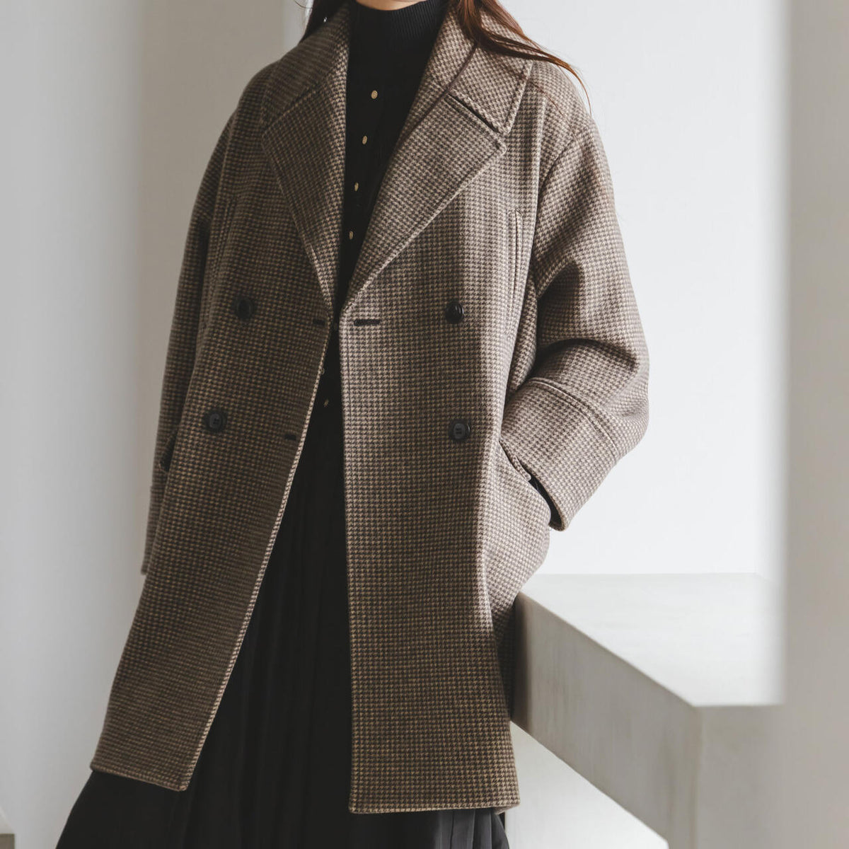   チェックコート オーバーサイズ ポケット チェックコート