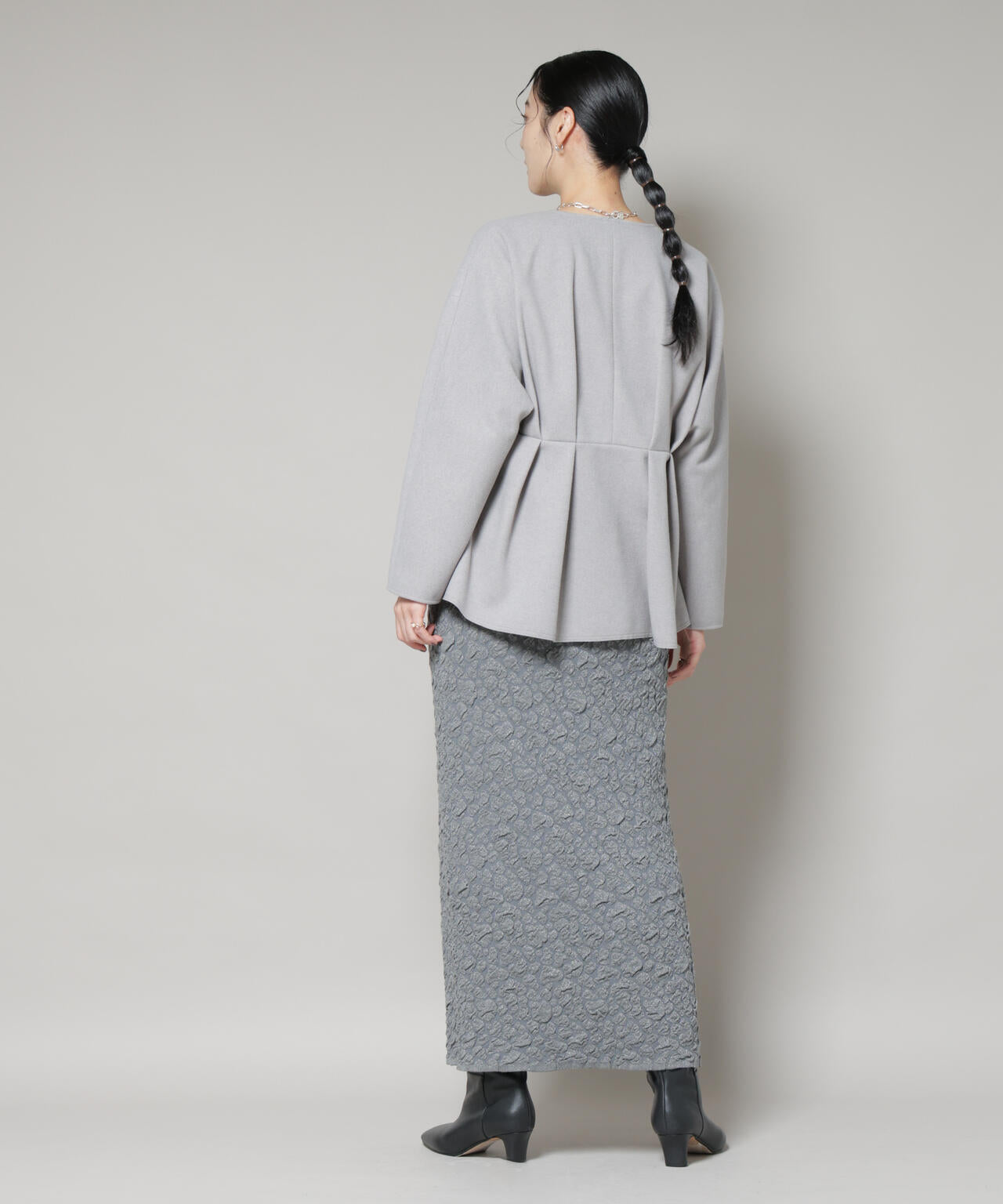 ニードルジャージーペプラムブルゾン 6695212304