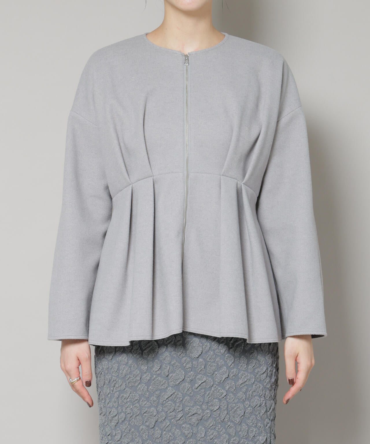 ニードルジャージーペプラムブルゾン 6695212304
