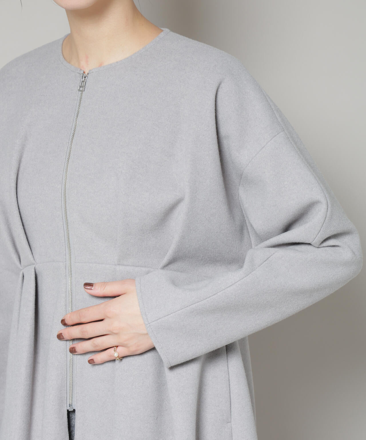 ニードルジャージーペプラムブルゾン 6695212304