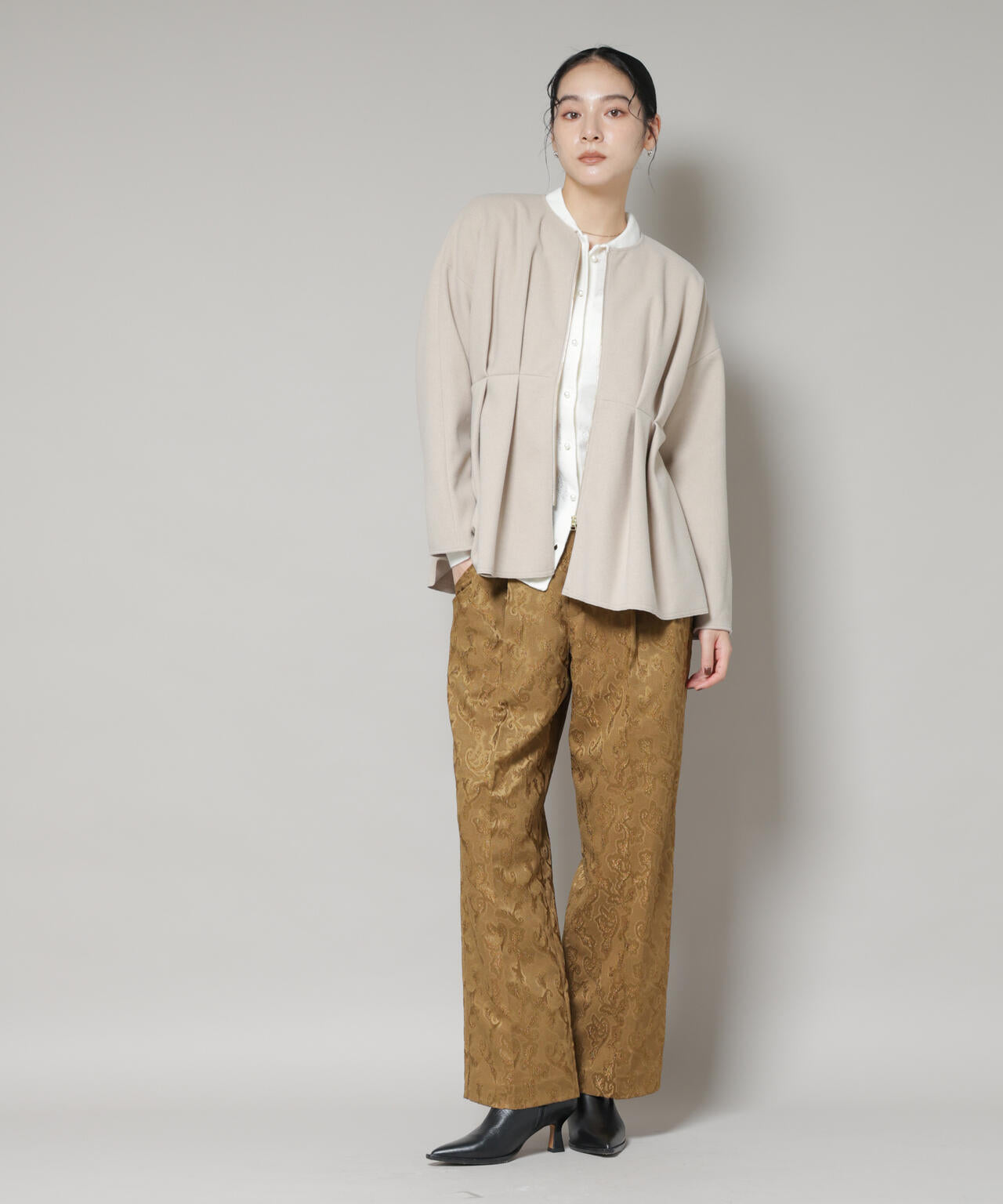 ニードルジャージーペプラムブルゾン 6695212304