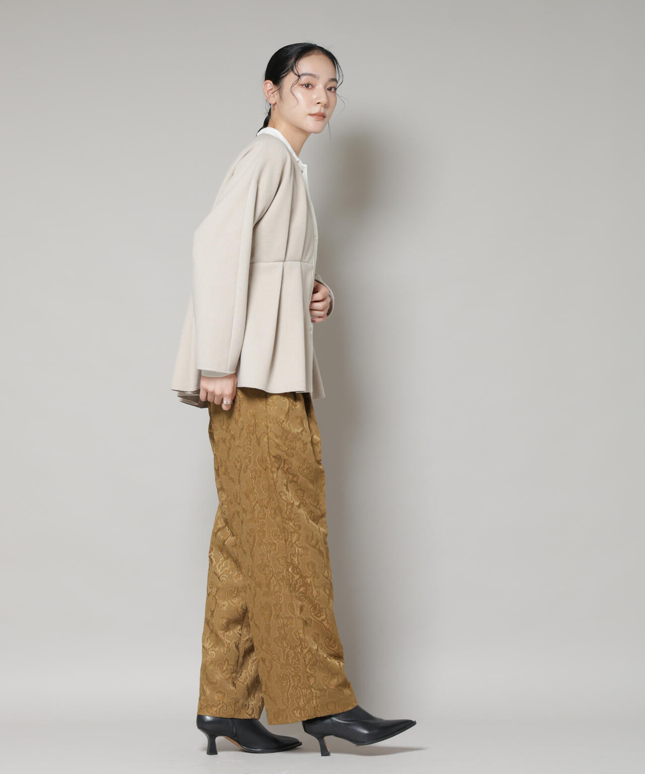 ニードルジャージーペプラムブルゾン 6695212304