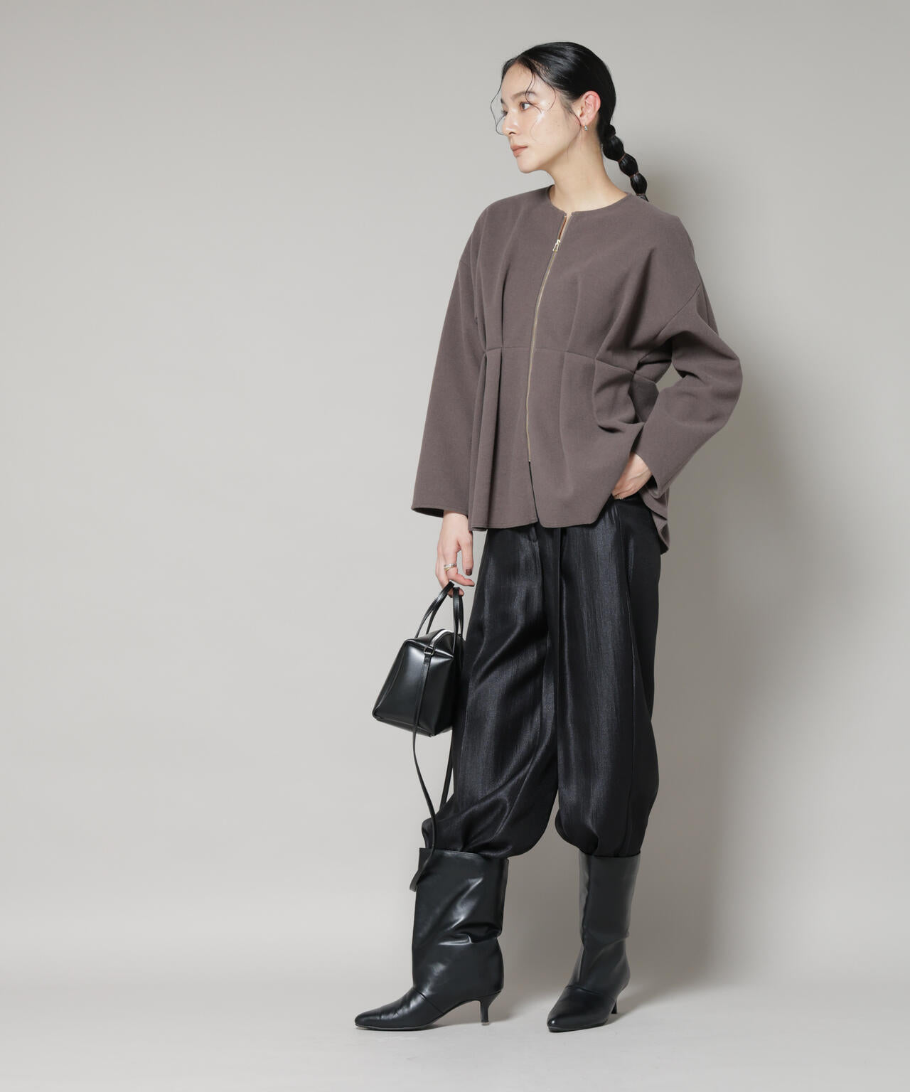 ニードルジャージーペプラムブルゾン 6695212304