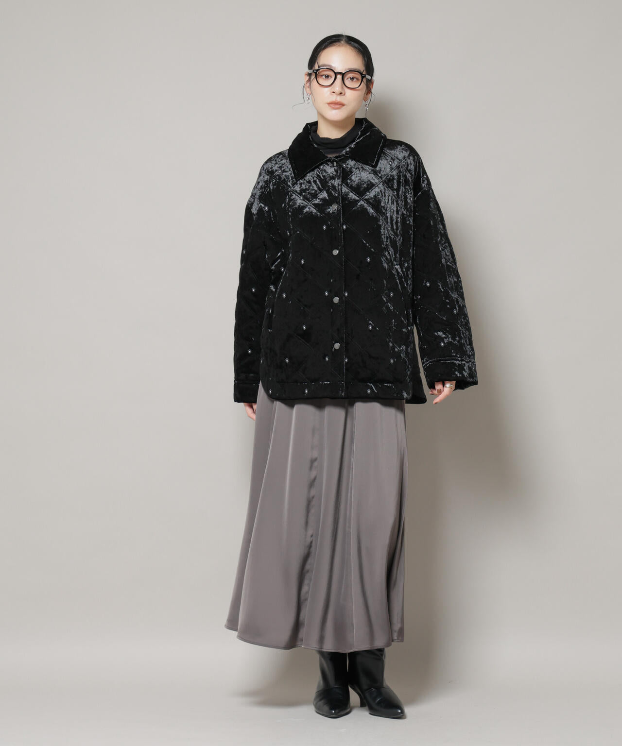 ベロアキルト刺繍ブルゾン 6695212306