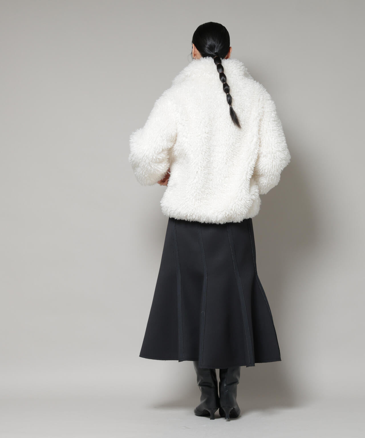 カーリー ファー スタンド ブルゾン