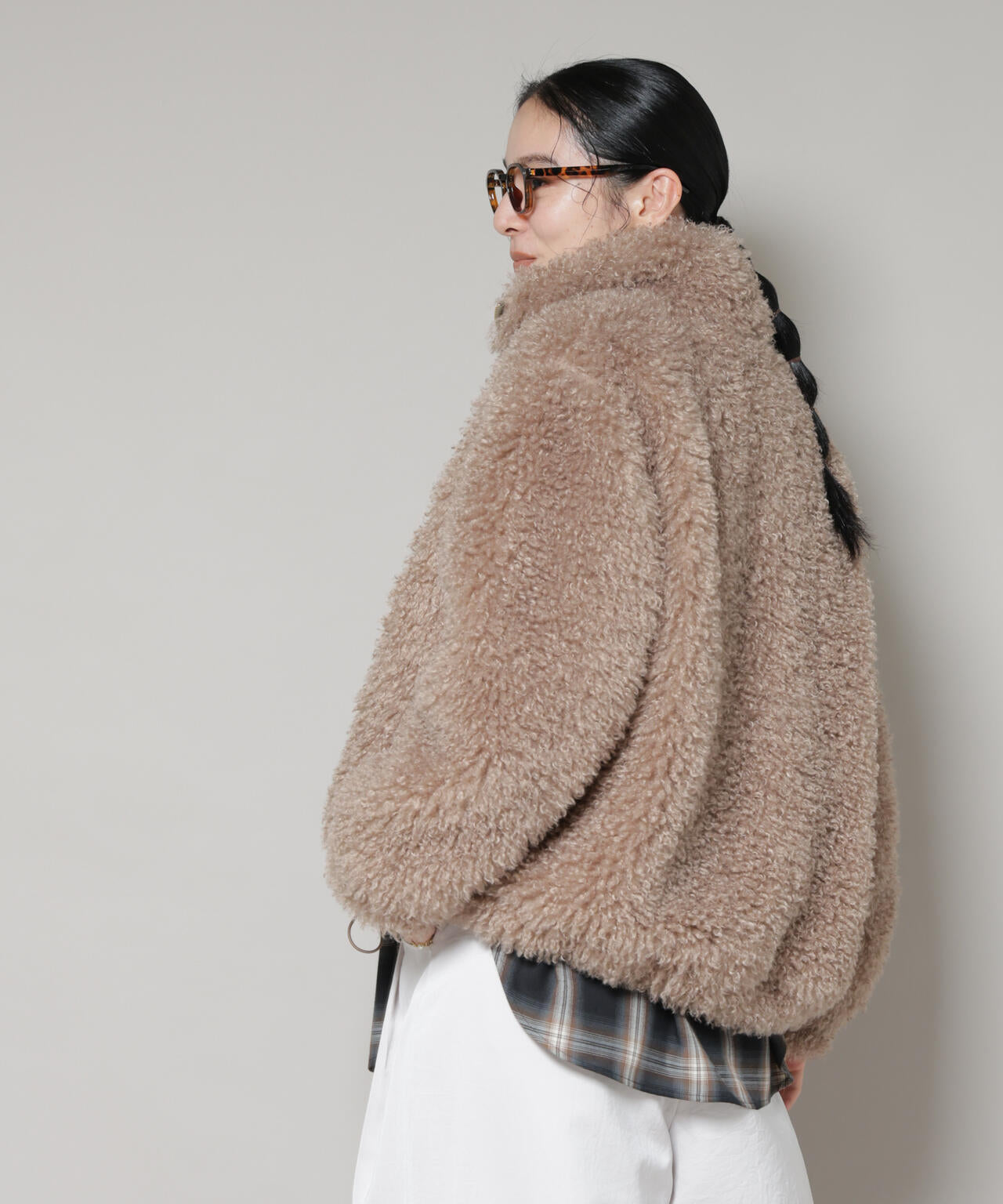 カーリー ファー スタンド ブルゾン