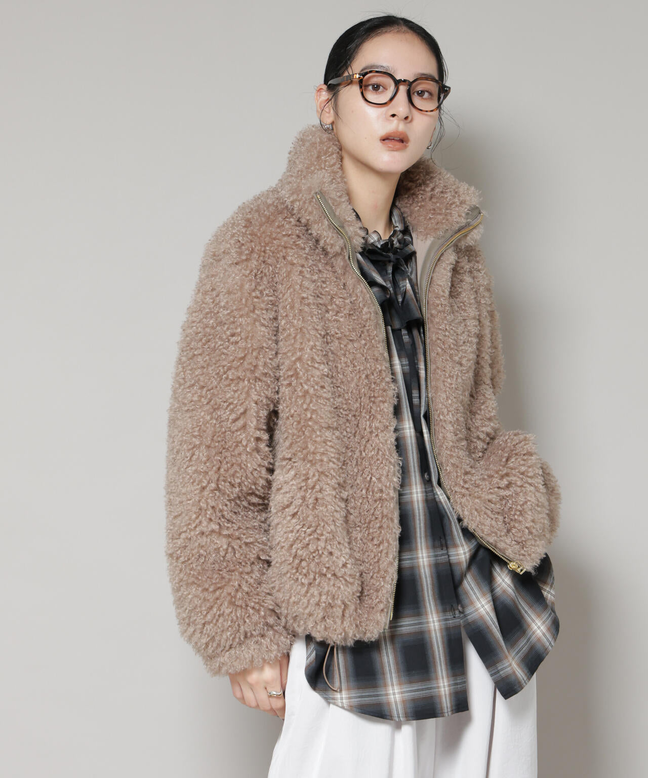 ナノユニバース（NANO universe）/カーリーファースタンドブルゾン カーリー ファー スタンド ブルゾン