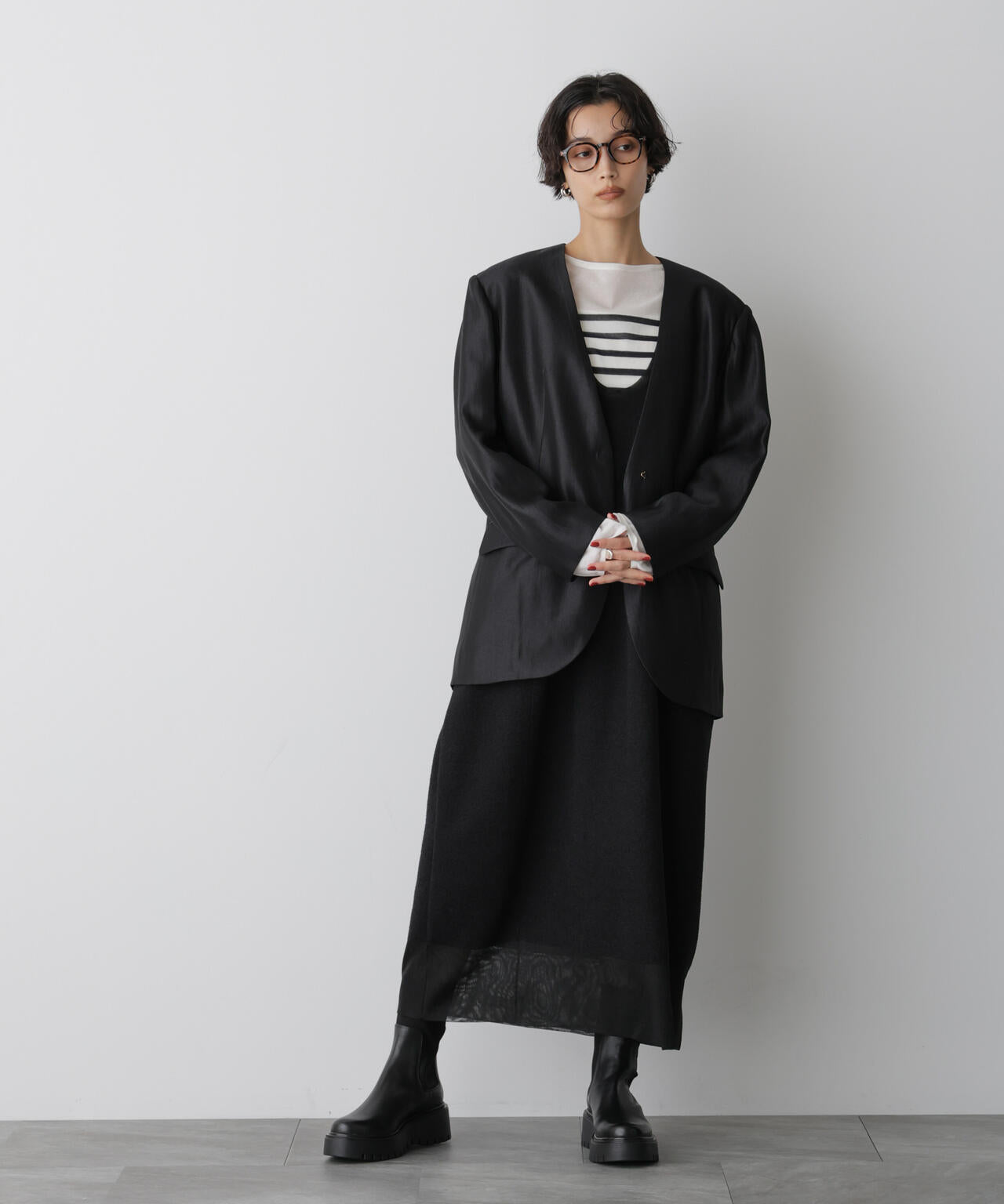 美品✨レオナール ノーカラージャケット 羽織 花柄 トリム 大きいサイズXL相当 大きいサイズ レディース ストレッチカットソーシングルノー