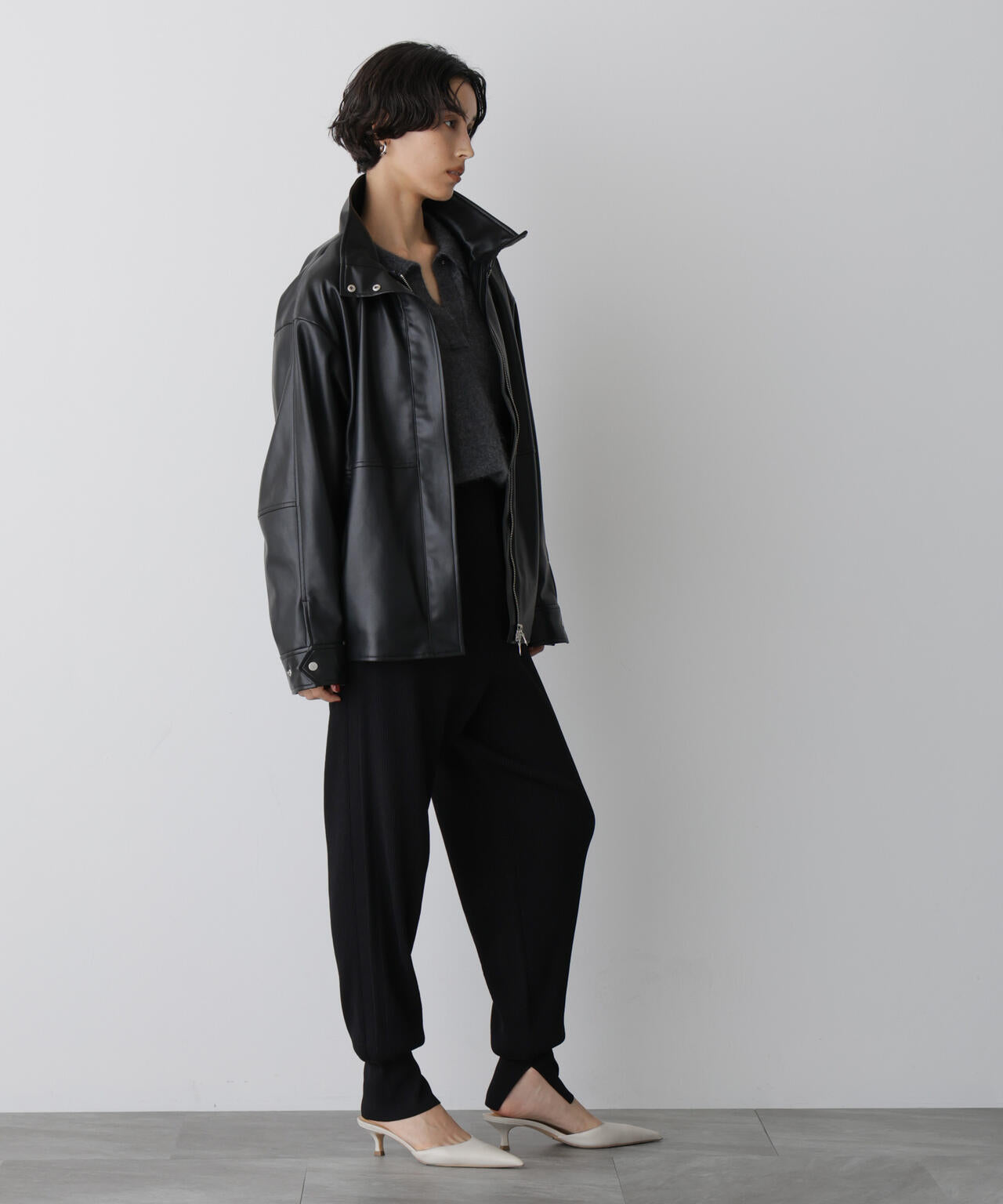 新品✨23区　ダブルジップレザージャケット　スタンドカラー　黒　38 ssstein / Leather Zip Jacket | twelve