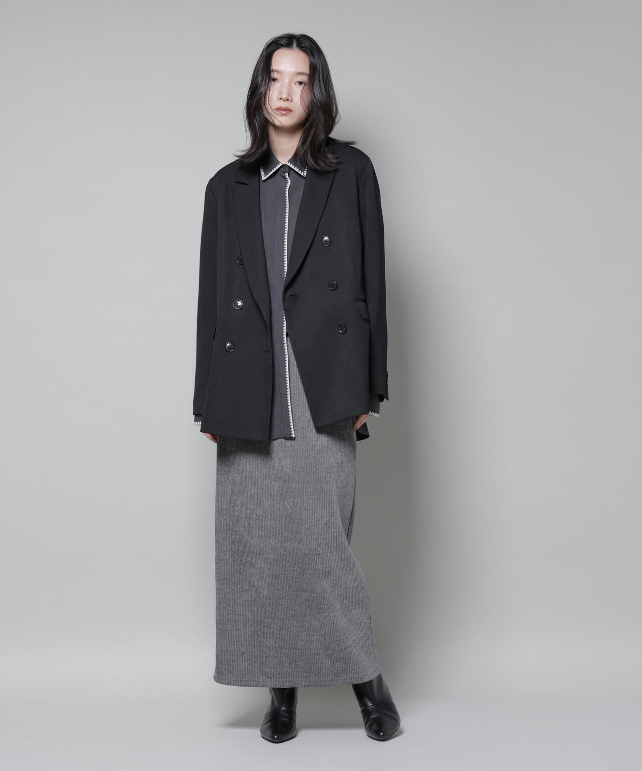 ストレッチサージダブルジャケット(セットアップ可) 6695216314