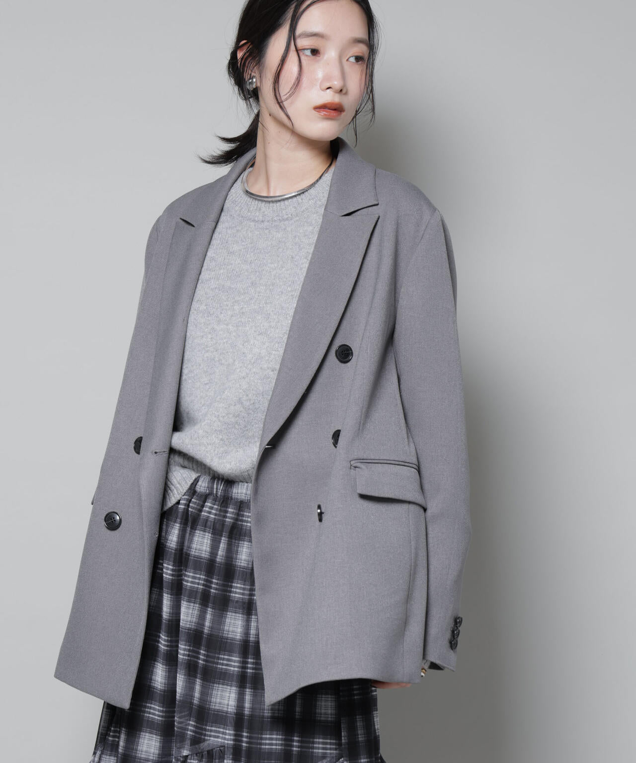 ストレッチサージダブルジャケット(セットアップ可) 6695216314