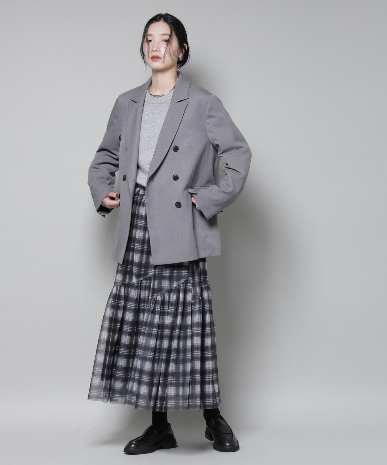 ストレッチサージダブルジャケット(セットアップ可) 6695216314