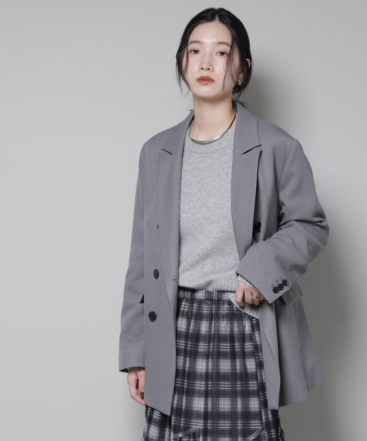 ストレッチ サージ ダブル ジャケット ( セットアップ 可 )