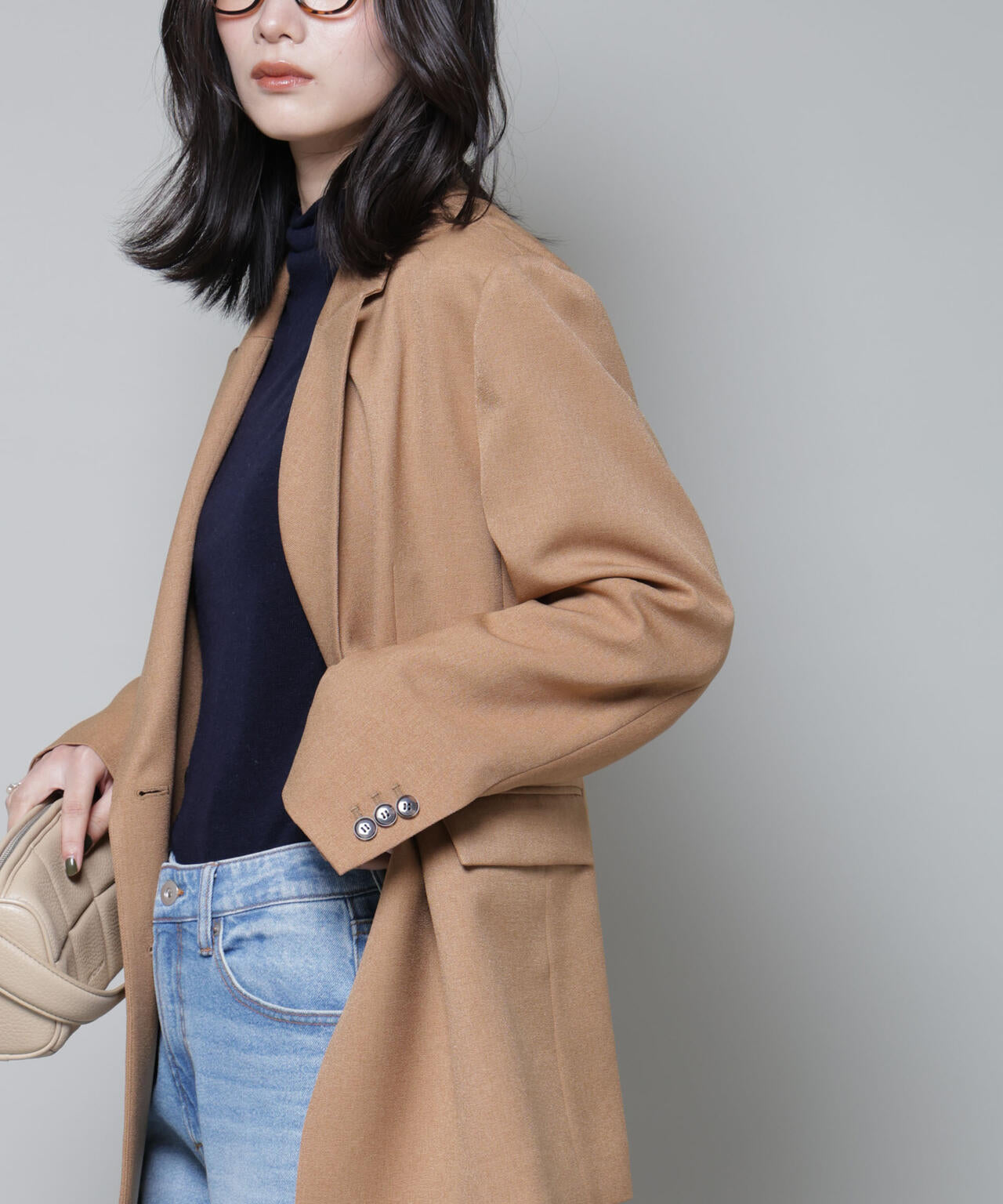 ストレッチサージダブルジャケット(セットアップ可) 6695216314