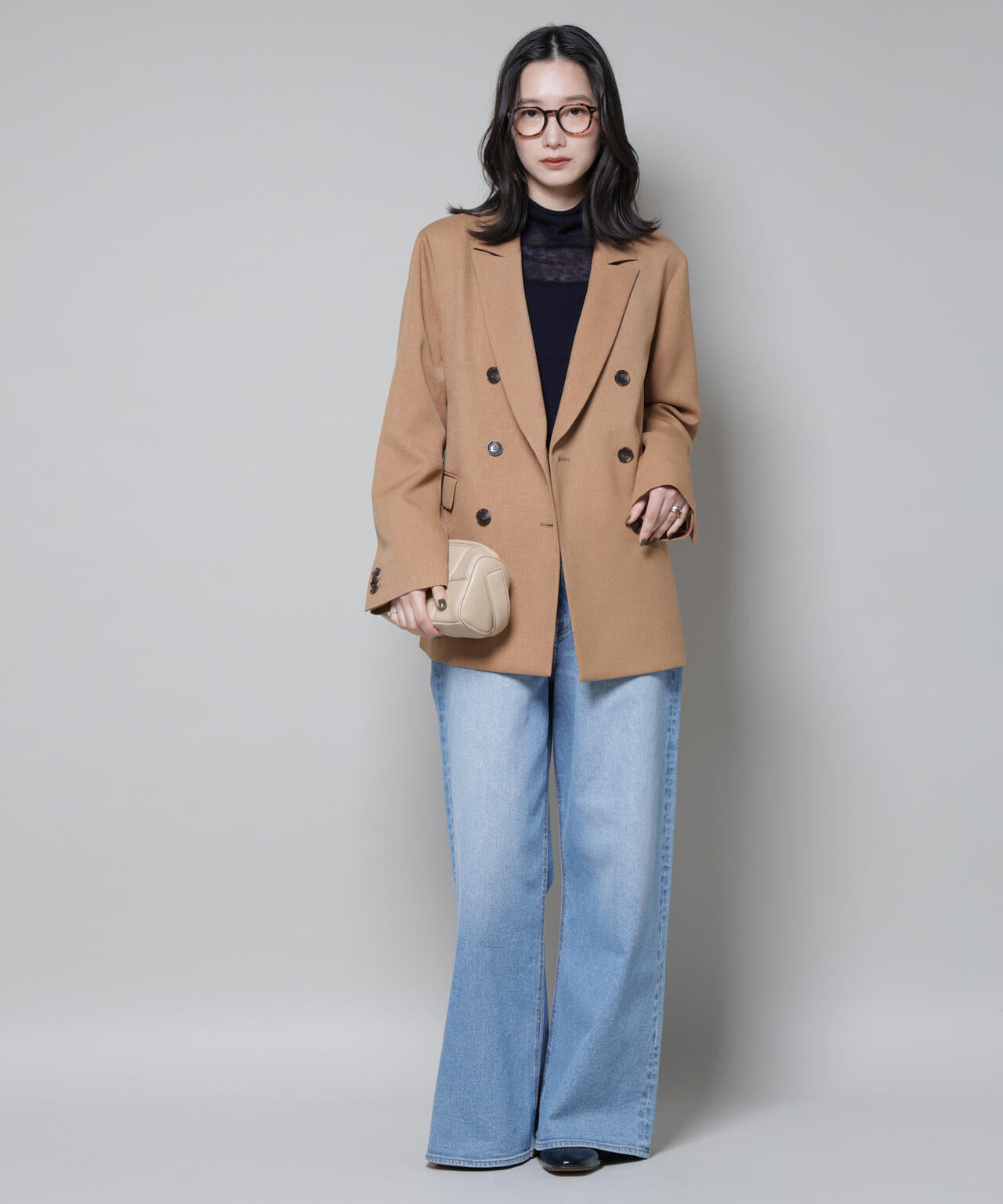 ストレッチサージダブルジャケット(セットアップ可) 6695216314