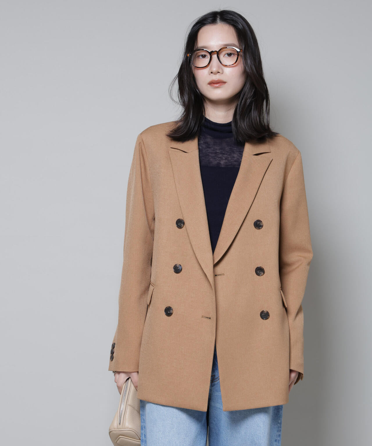 ストレッチサージダブルジャケット(セットアップ可) 6695216314