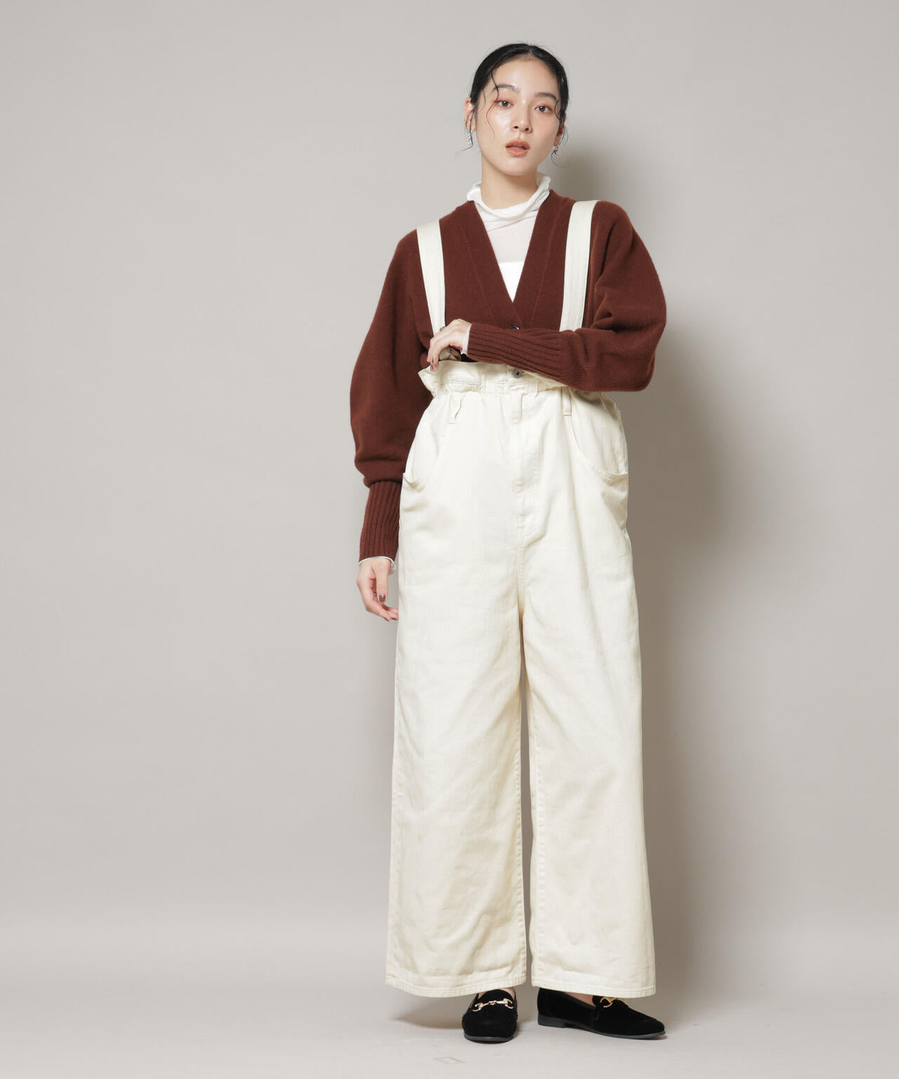 コットン ワイド サロペット