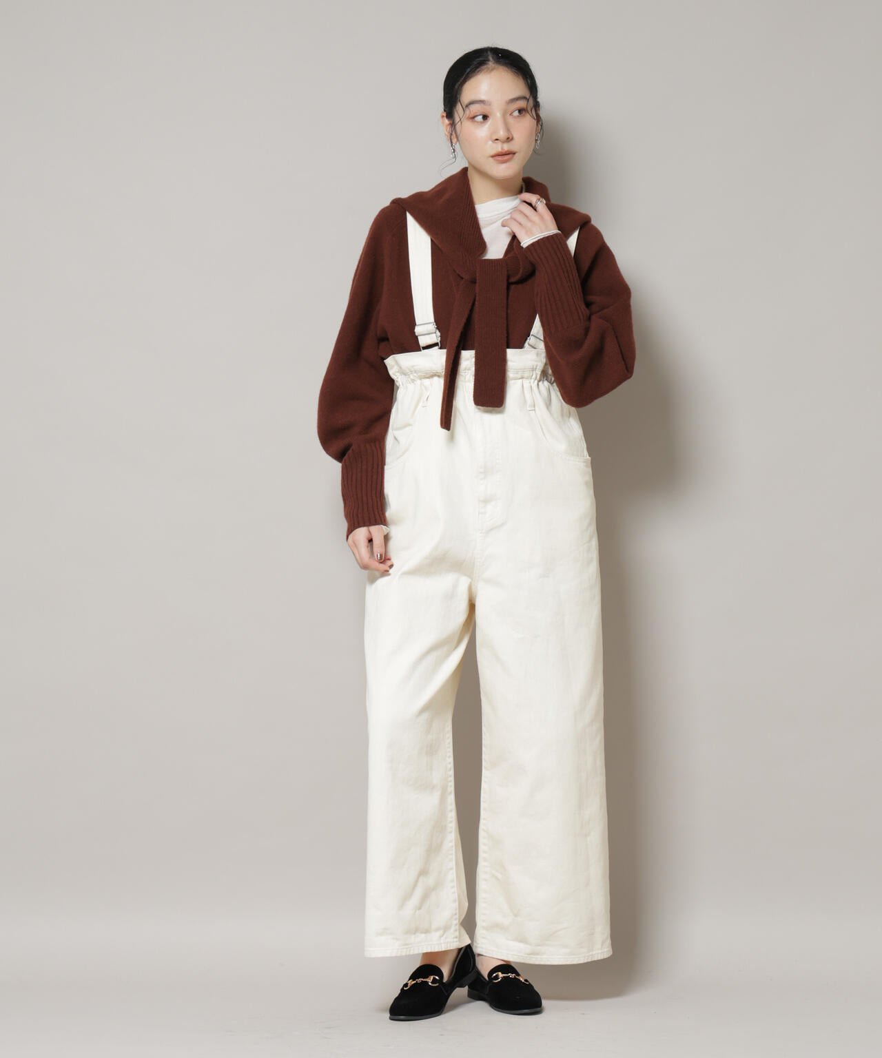 コットン ワイド サロペット