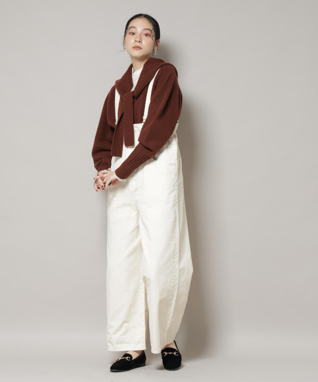 コットン ワイド サロペット