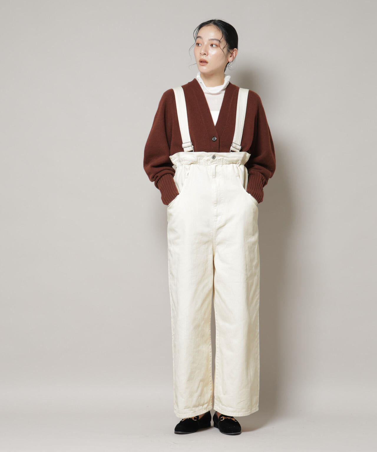 コットン ワイド サロペット