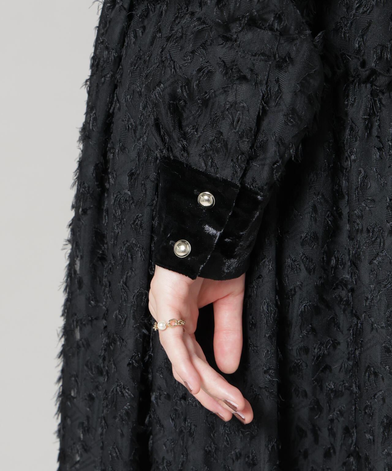 フリンジ ジャガード ナロー シャツワンピース