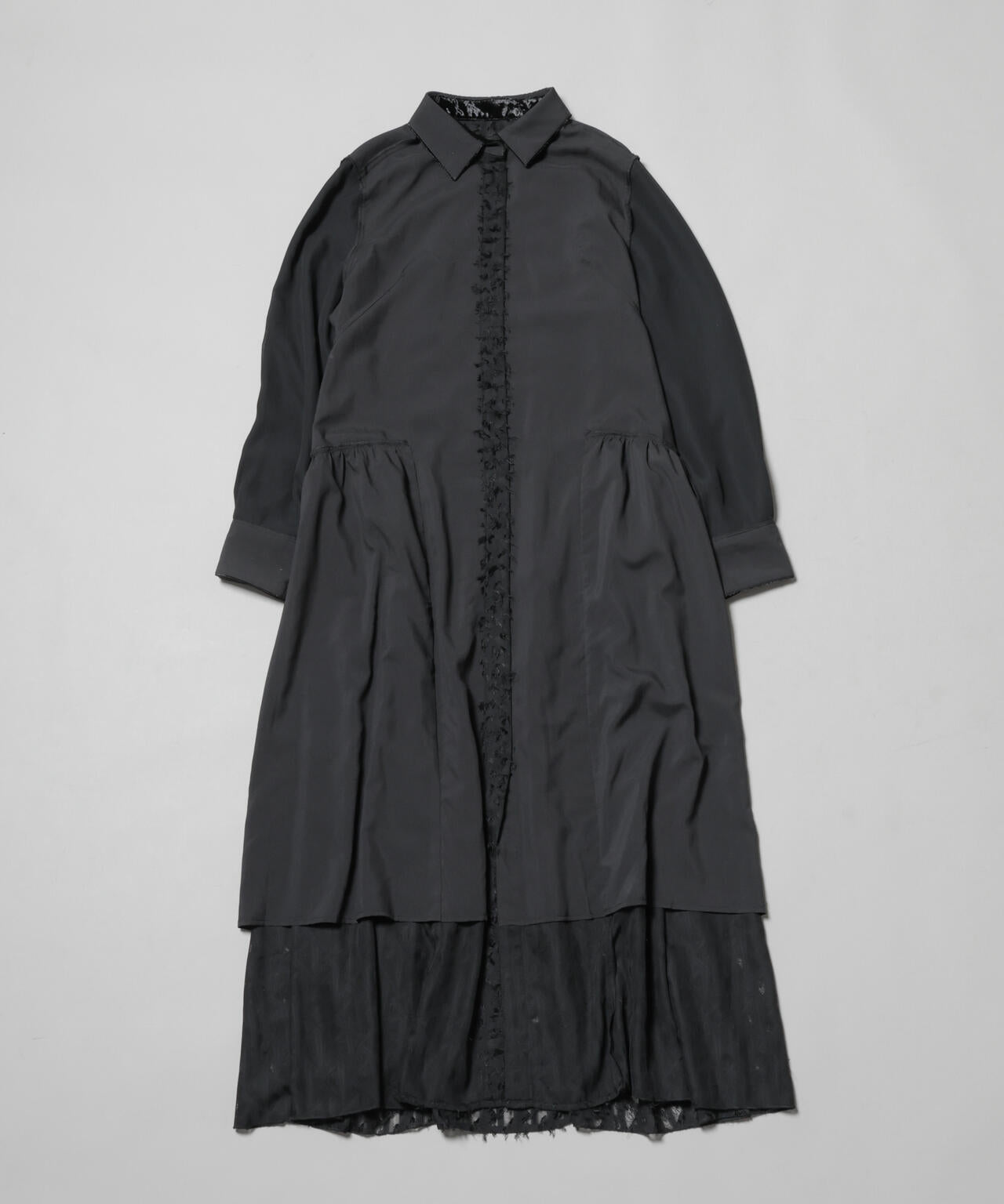 フリンジジャガードナローシャツワンピース 6695219326