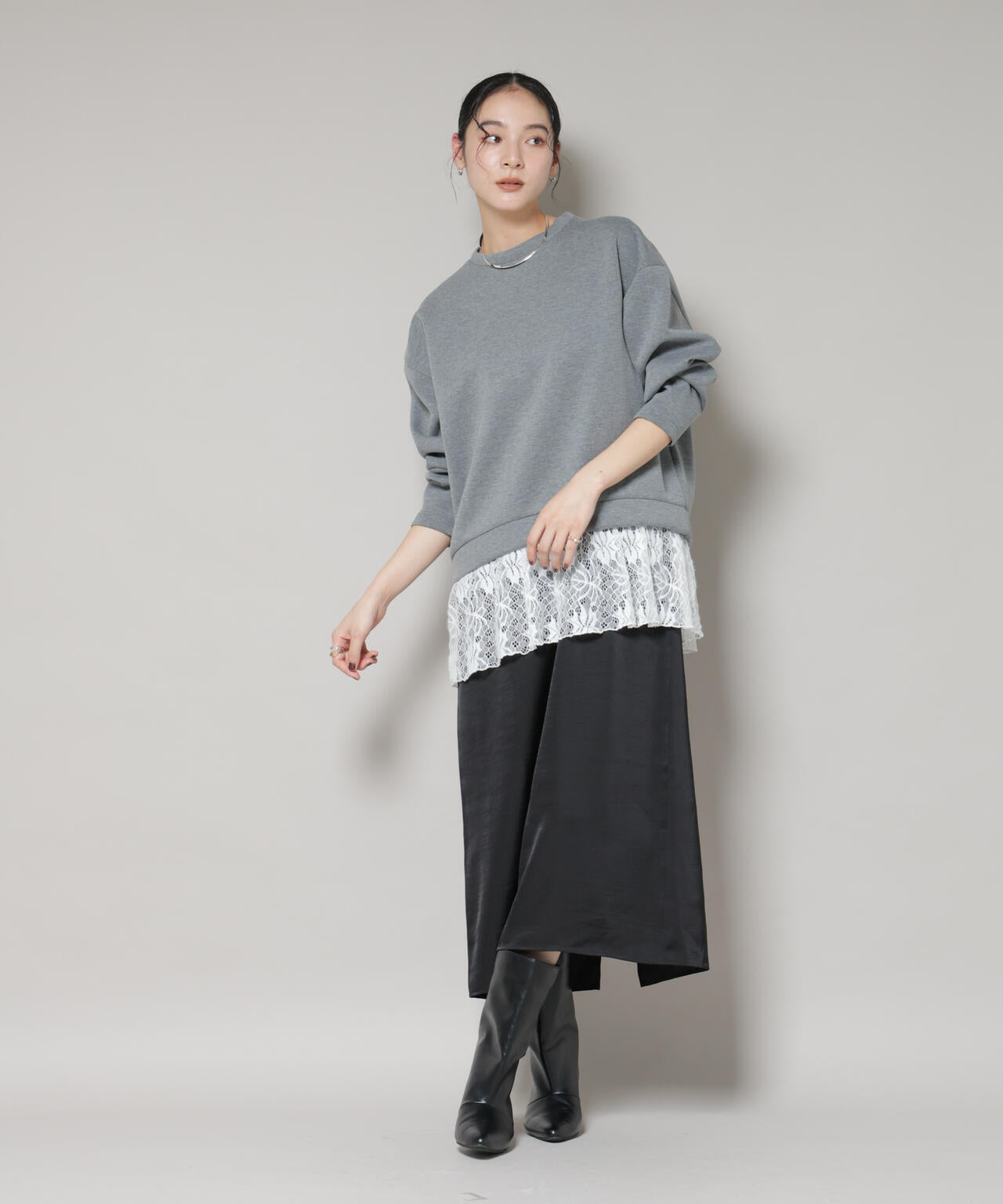 レース レイヤード セット ワンピース